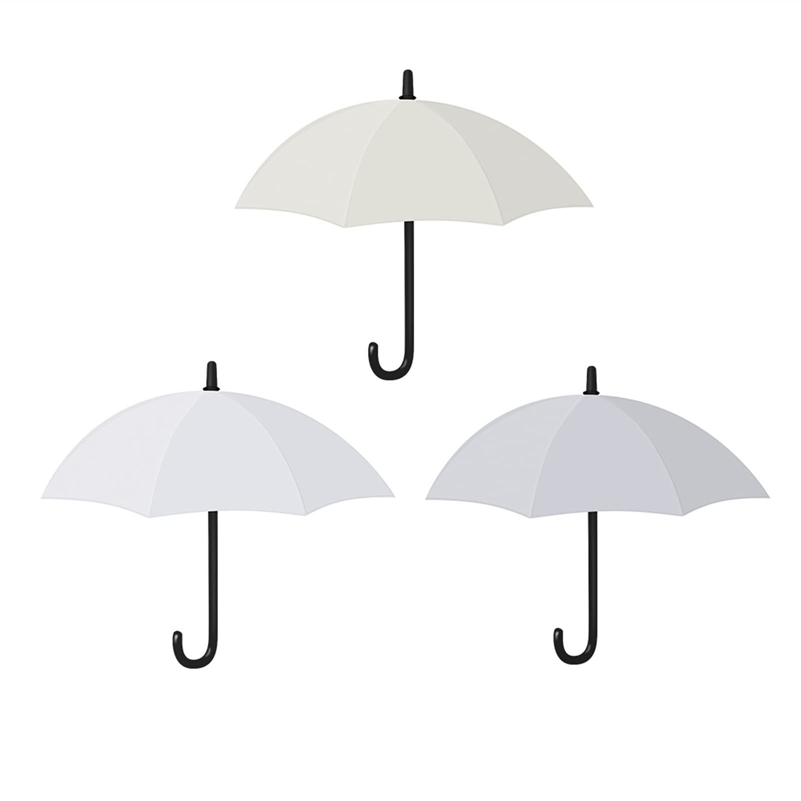 3-Pack Wall Mounted Coat Rack - No Drill Adhesive Hooks for Umbrellas, Keys & Clothing | Space Saving Door & Wall Hangers for Bathroom, Kitchen & Entryway Organization