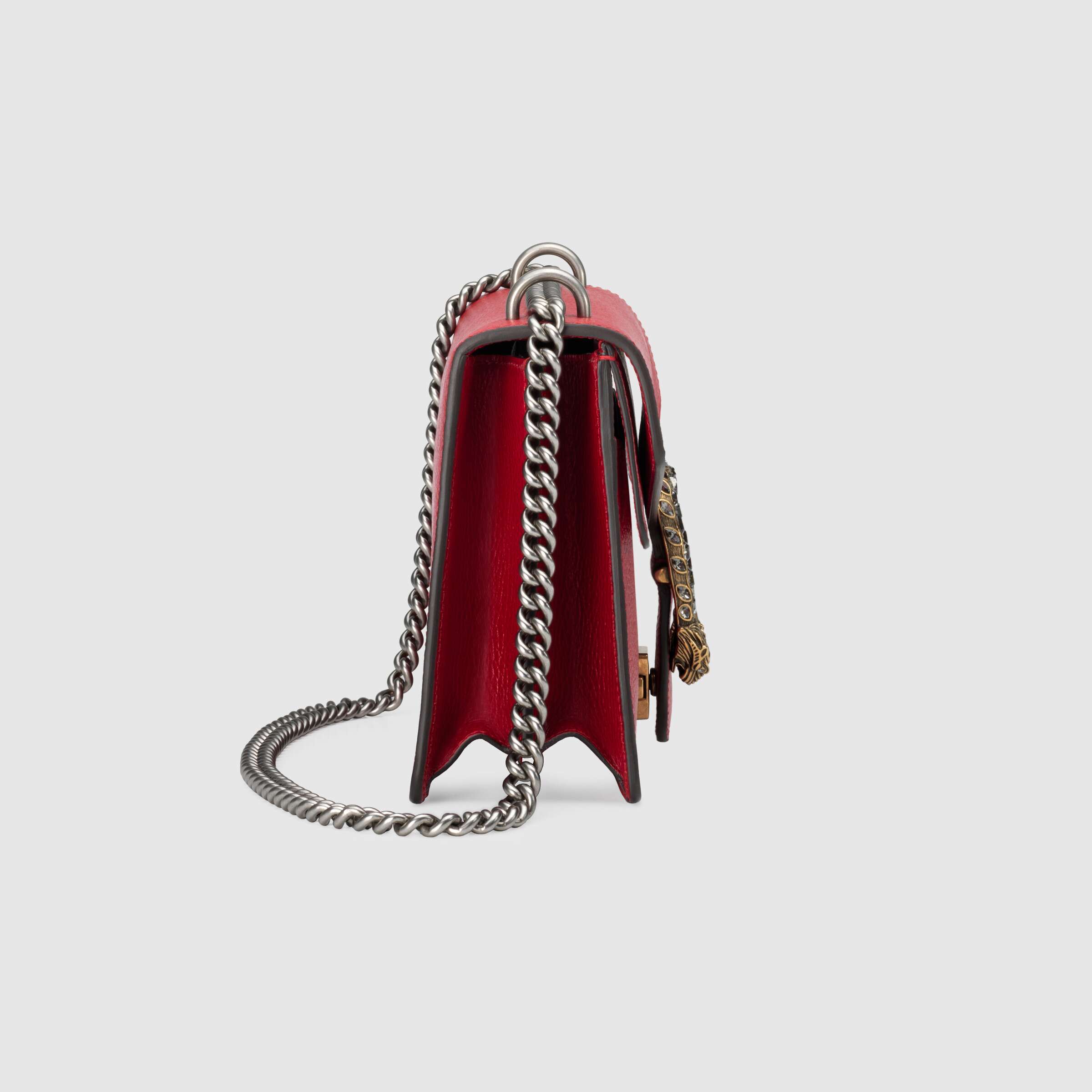 Gucci Dionysus Small Shoulder Bag in Hibiscus Red Leather - Luxury Crossbody Purse for Women, Perfect for Date Night & Evening Events
