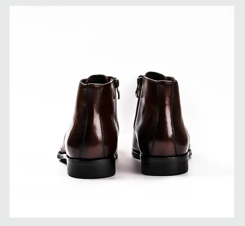 Premium Men's Stitched Leather Chelsea Boots - Comfortable & Stylish for Casual Wear, Office & Outdoor Activities