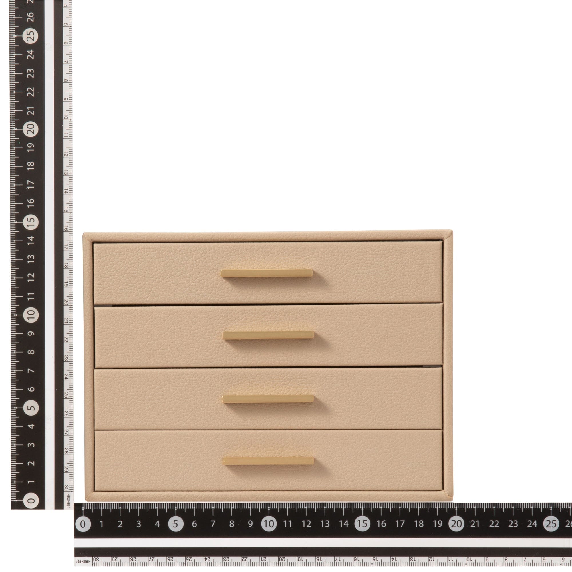 Elegant 4-Section Beige Jewelry Organizer Box for Necklaces, Rings & Earrings - Perfect for Bedroom Vanity, Travel & Gift Giving