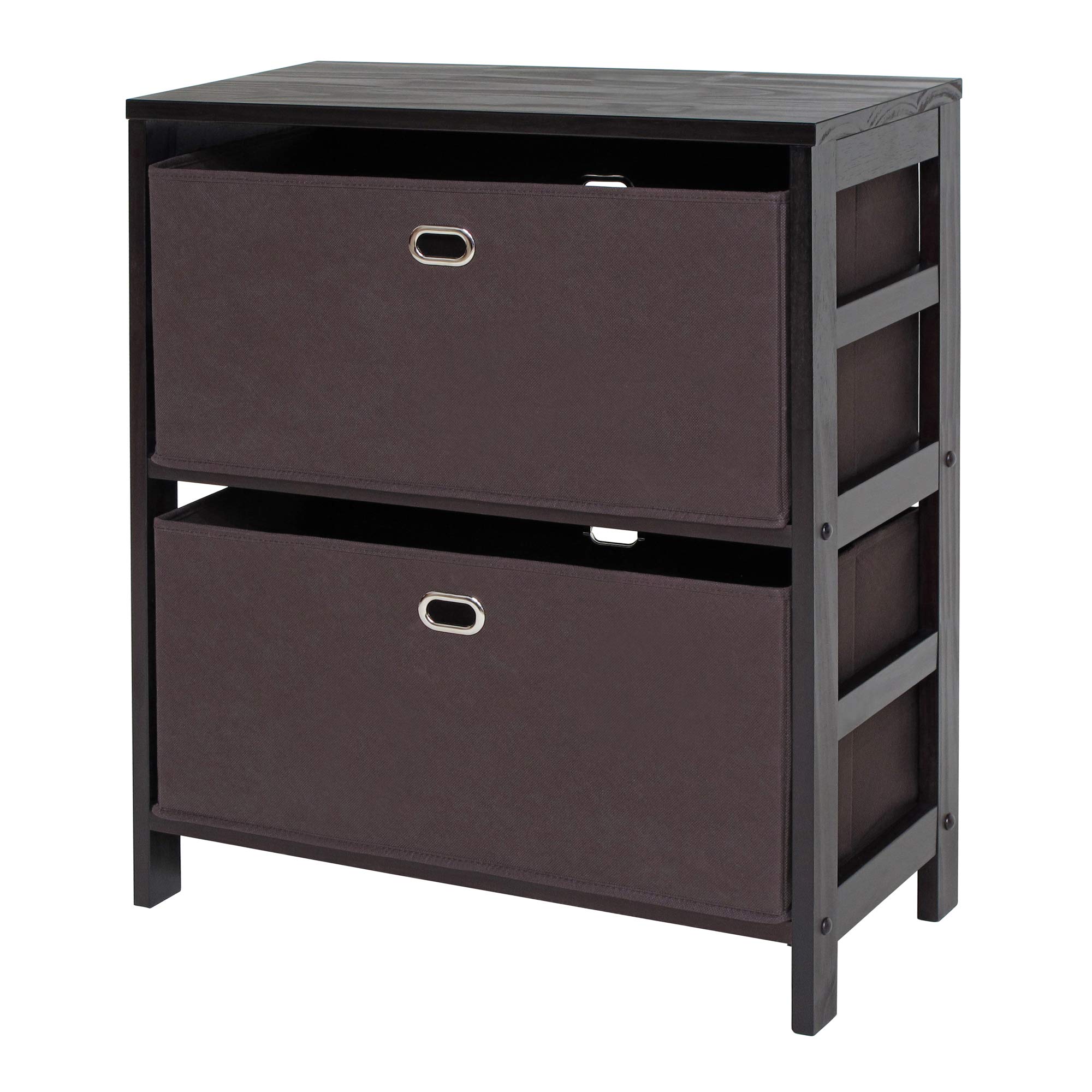 Ergode Torino 3-Piece Storage Set with Shelf and 2 Fabric Baskets - Modern Home Organization for Bedroom, Bathroom, or Office