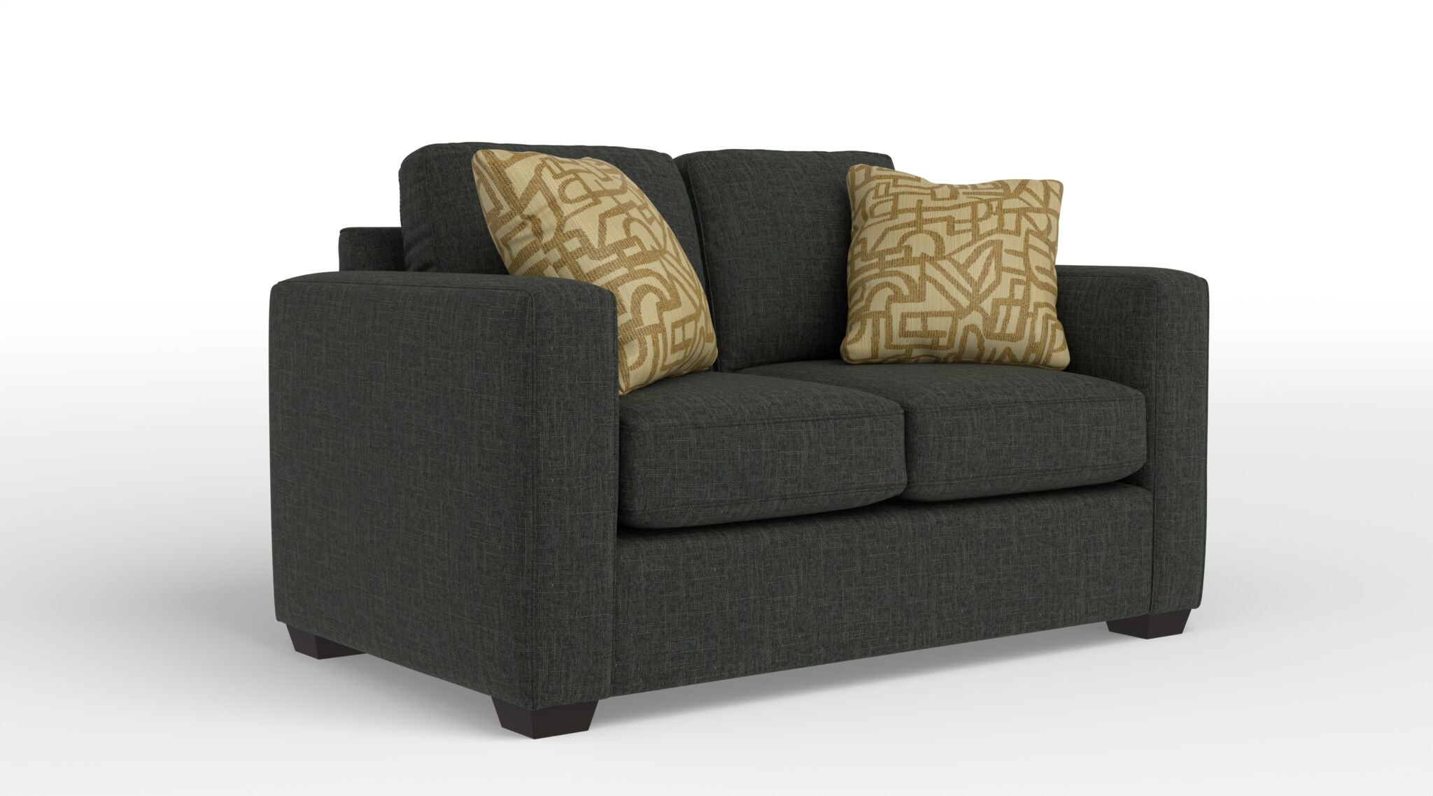 Caleb Loveseat Sofa - Bondi Dark Grey Fabric Upholstery | Modern Living Room Furniture for Small Spaces, Apartments & Cozy Home Decor