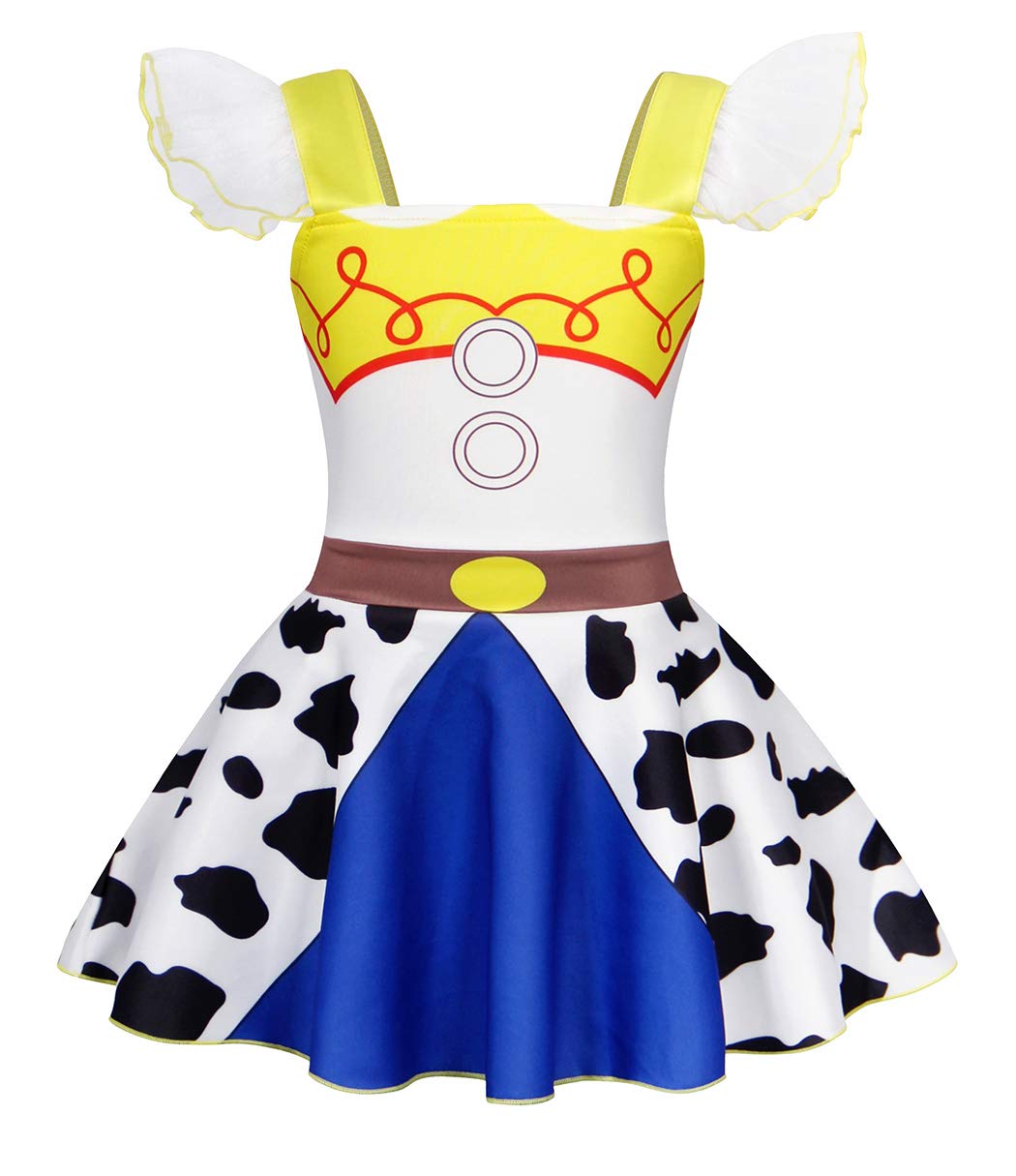 HenzWorld Jessie Cowgirl Costume for Girls - Play Dress Up Outfits, Princess Dresses for Birthday Party & Cosplay - Perfect for Halloween, Theme Parties & Role Playing Games