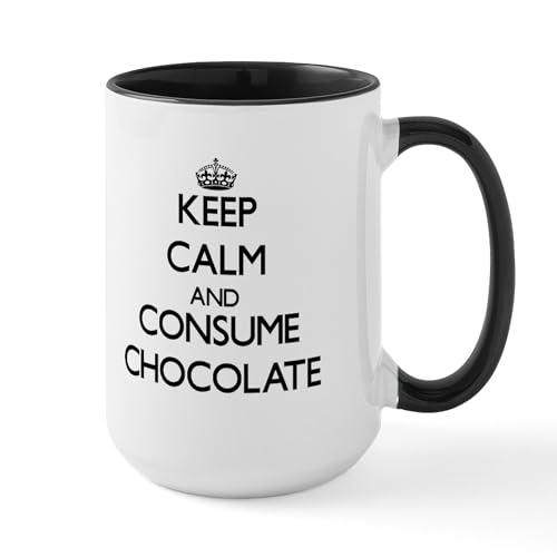 White/Black Inside - Keep Calm And Consume Chocolate Mugs