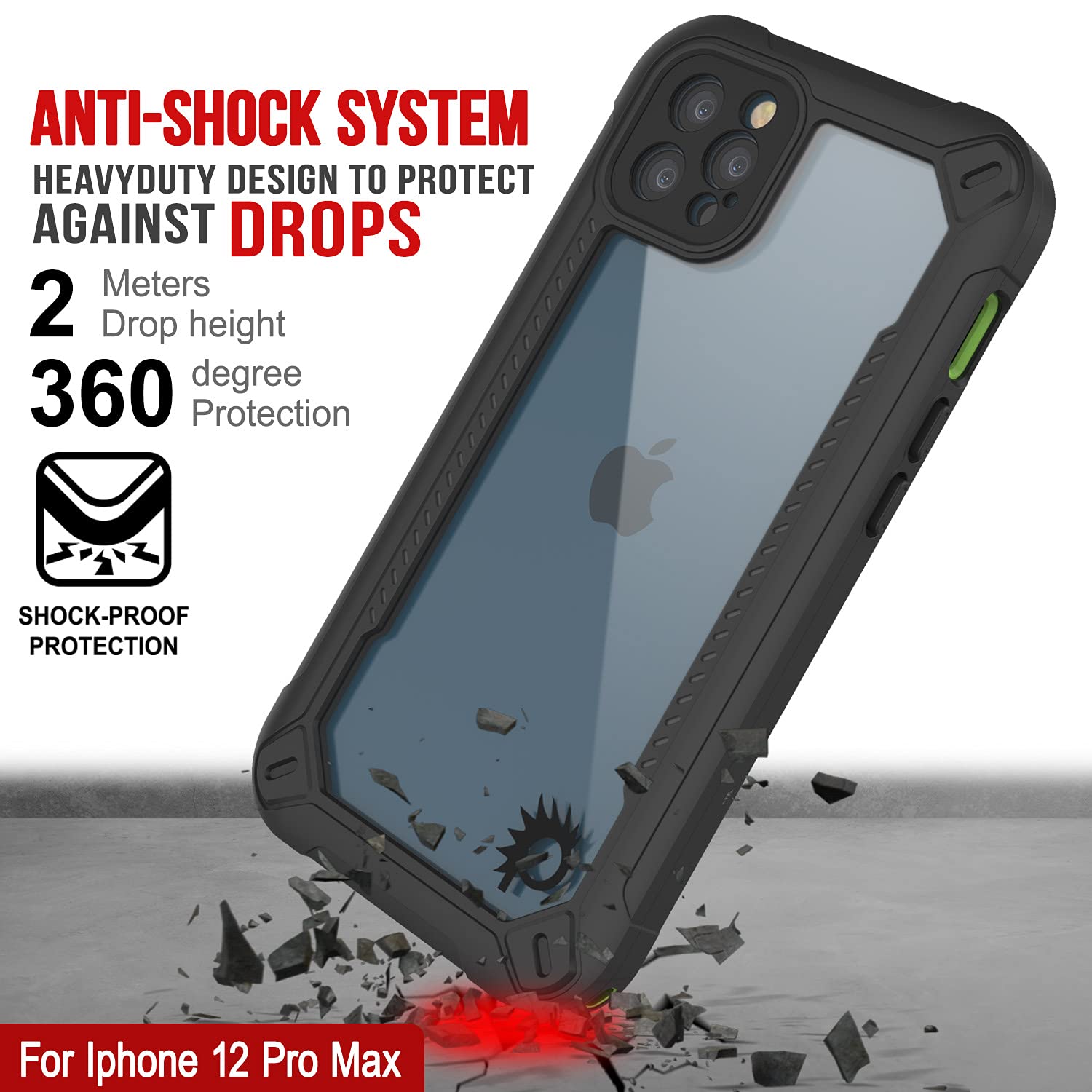 **Punkcase Waterproof Case for iPhone 12 Pro Max (6.7