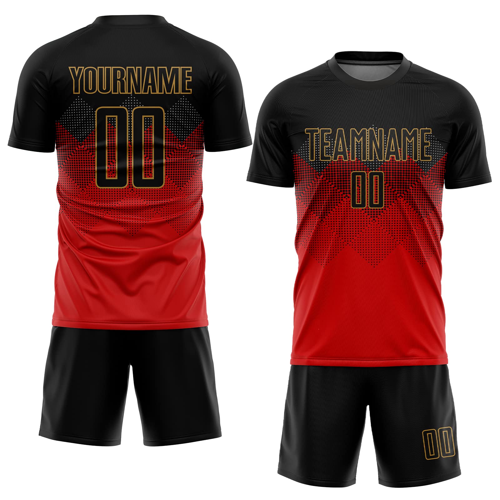Custom Personalized Soccer Jerseys for Men, Women & Youth - Team Name & Number Printed Soccer Shirts & Shorts - Perfect for Games, Tournaments & Fan Support