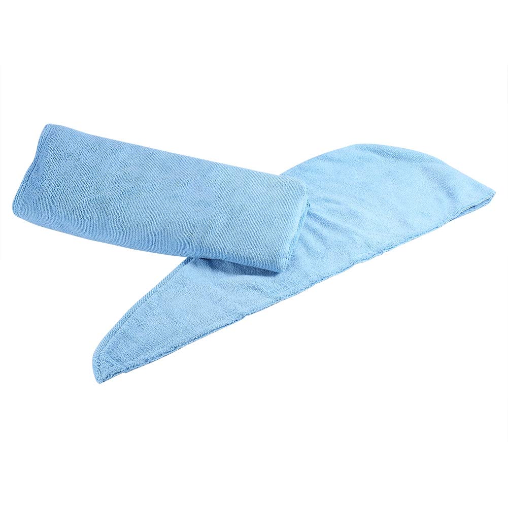Premium Microfiber Spa Wrap Towel Set - Ultra Soft & Absorbent Bath Body Towel with Quick Dry Hair Turban for Women & Girls - Blue - Perfect for Home Spa, Beach & Yoga Sessions