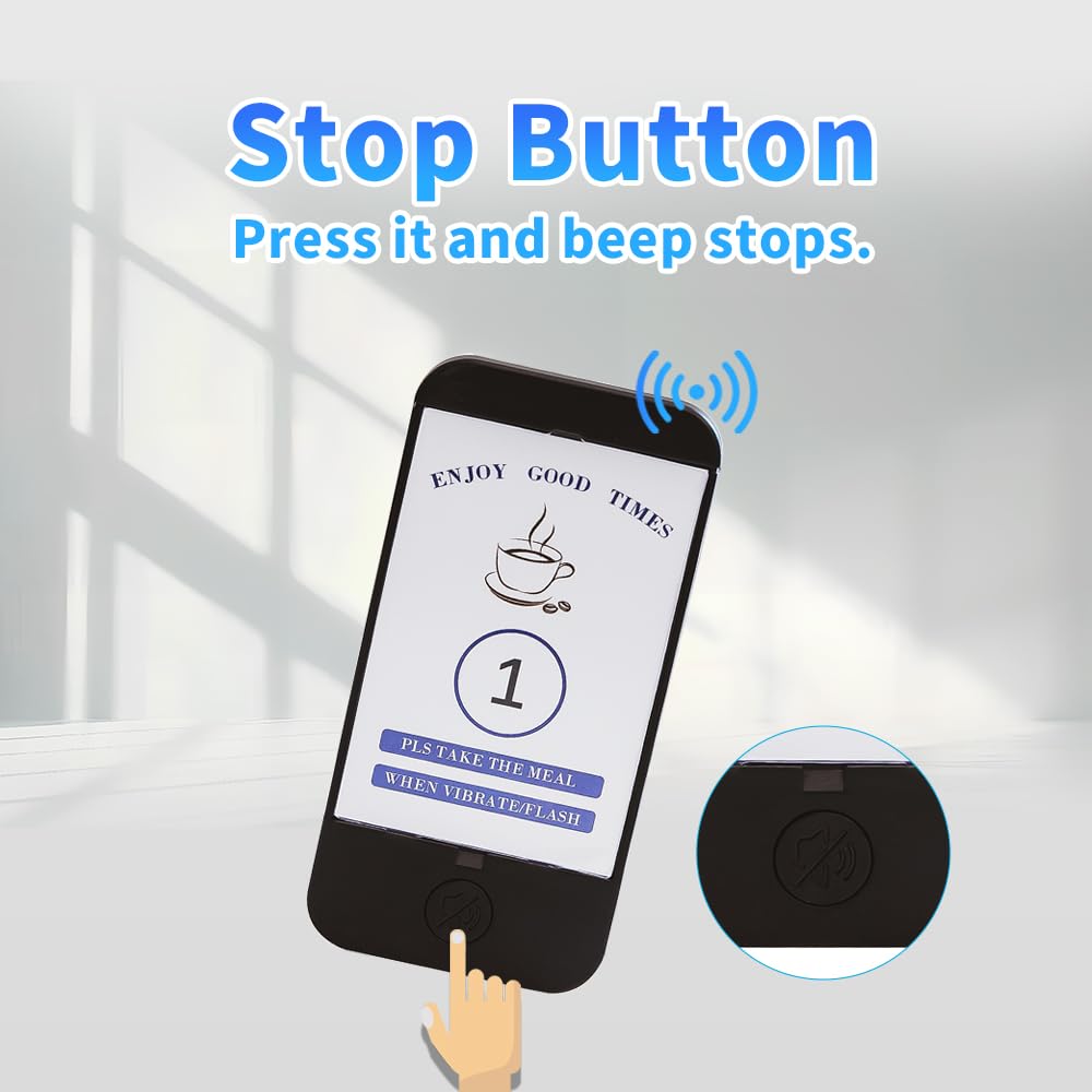 AGJ Wireless Pager System - 20 Restaurant Beepers with Buzzer, Vibration & Flash Alerts for Food Courts, Food Trucks, Churches, Clinics & Coffee Shops - Ideal for Customer Queuing & Guest Notification