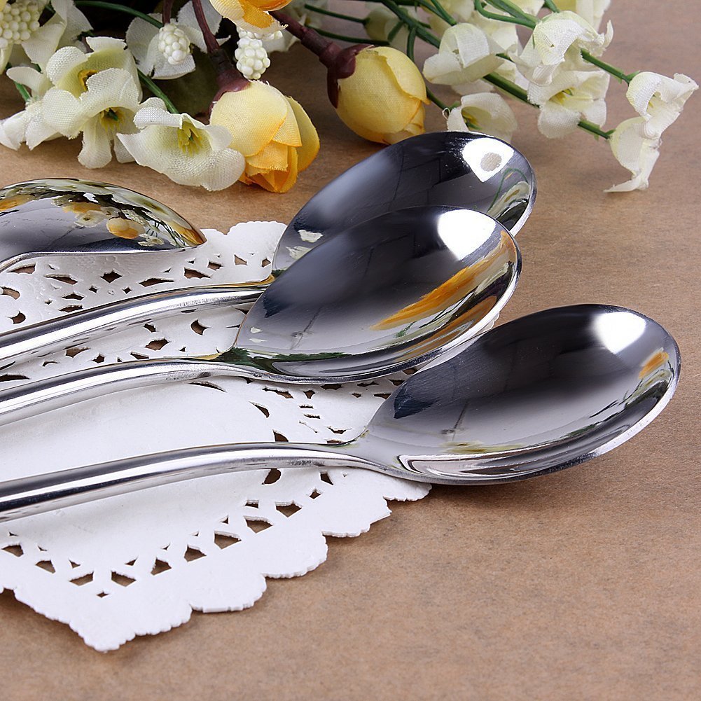 Korean Stainless Steel Long Handle Spoon - 3Pcs Set for Rice, Soup, Iced Tea & Coffee