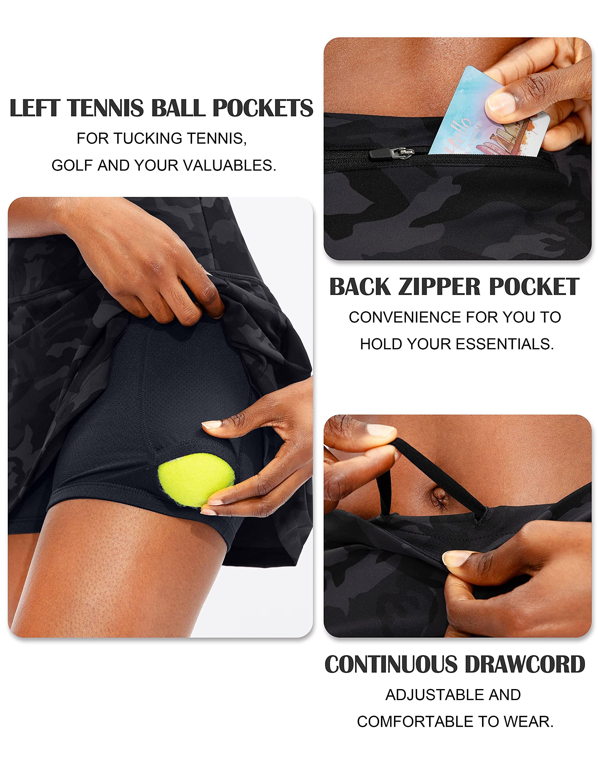 Soothfeel Women's Pleated Tennis Skirt with Pockets - High Waisted Athletic Skort for Golf, Running & Workout - Breathable Comfort for Sports & Casual Wear