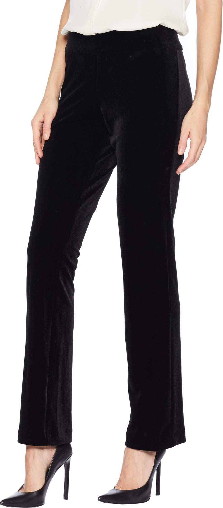 Krazy Larry Women's Velvet Lounge Pants - Soft Stretchy Elastic Waist Long Pants for Home, Yoga, and Casual Wear
