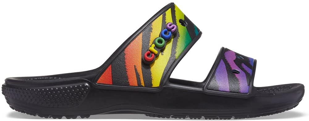 Crocs Unisex Classic Tie Dye Two-Strap Sandals Slide - Comfortable Waterproof Beach & Pool Slides for Men and Women - Perfect for Summer, Vacation, and Outdoor Activities