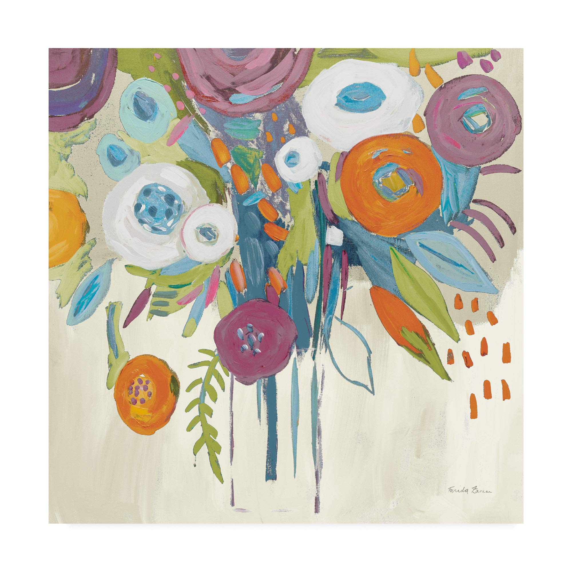 Trademark Fine Art Midnight Magic Autumn by Farida Zaman - 18x18 Inch Framed Canvas Wall Art - Perfect for Living Room, Bedroom & Office Decor
