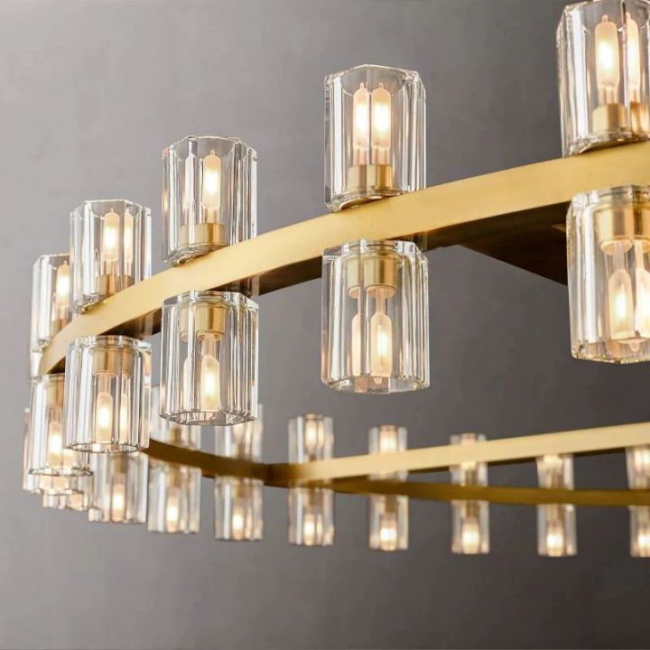 Elegant Aurora Wine Glass Round Chandelier - 60 Lights Crystal Dining Room Ceiling Fixture for Fine Dining & Luxury Home Decor