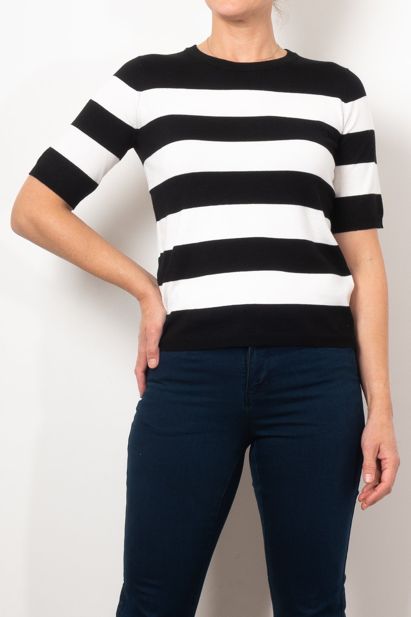 Kaffe Lizza Striped Knit Sweater - Women's Casual Pullover for Fall & Winter - Perfect for Office, Date Night and Weekend Outings