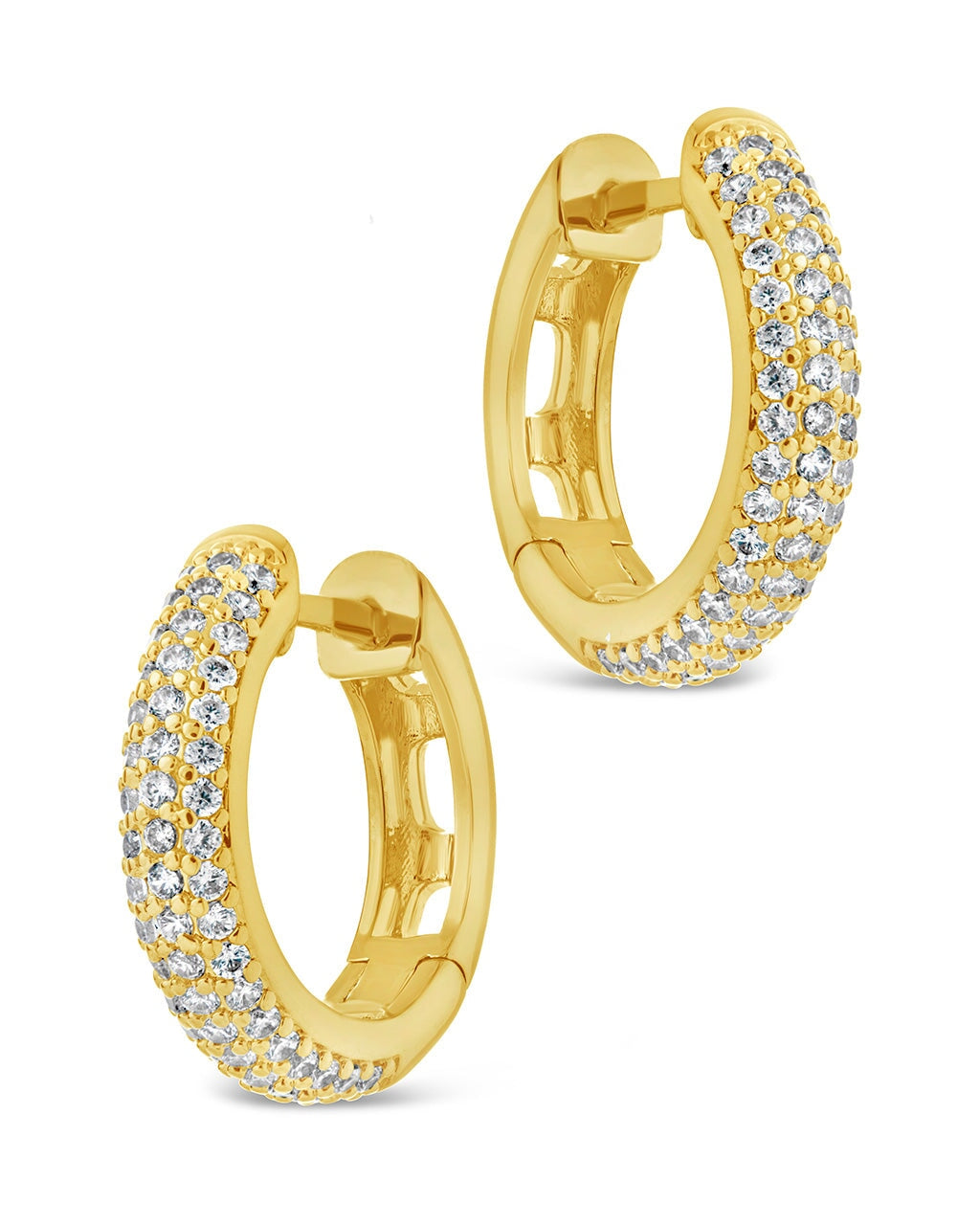Raquel CZ Micro Hoop Earrings - 14K Gold Plated Cubic Zirconia Small Hoops for Women | Perfect for Everyday Wear, Office & Date Night