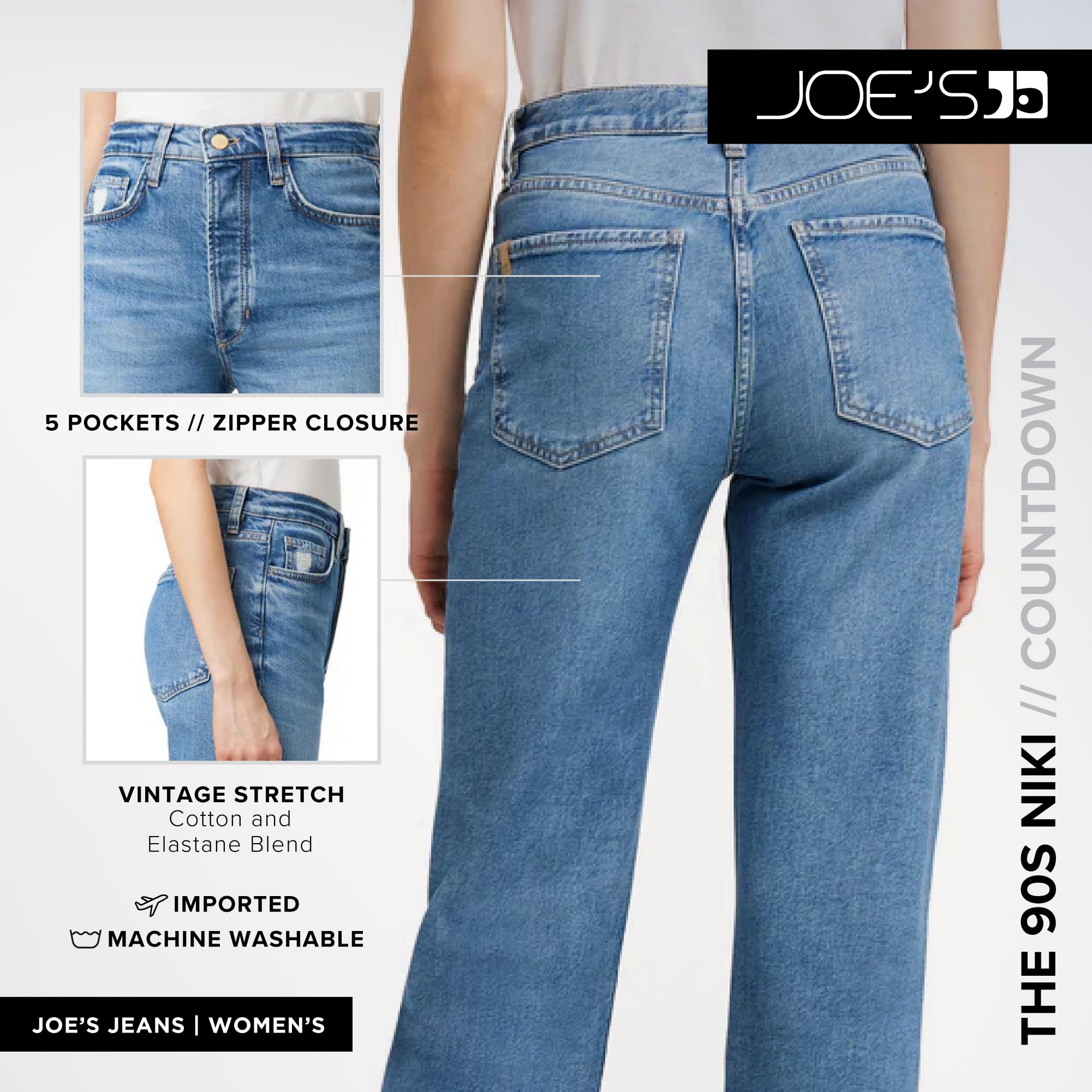 Joe's Women's 90s Nikki Vintage High Waisted Jeans - Retro Denim Pants for Casual Wear, Street Style & 90s Fashion Outfits