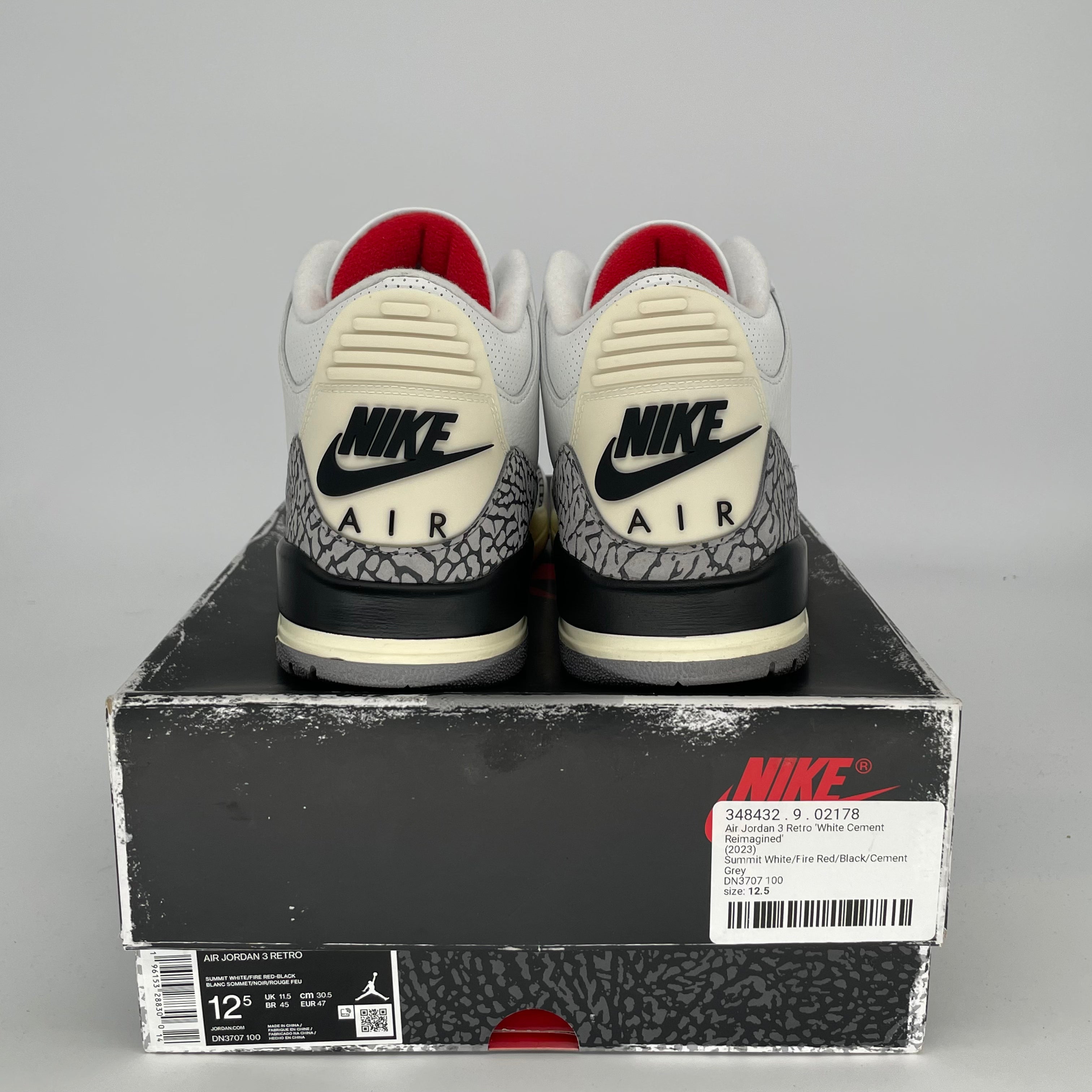 AIR JORDAN 3 White Cement Reimagined - Men's Size 12.5 (DN3707-100) - Authentic Retro Basketball Shoes for Sneaker Collectors & Streetwear Fashion