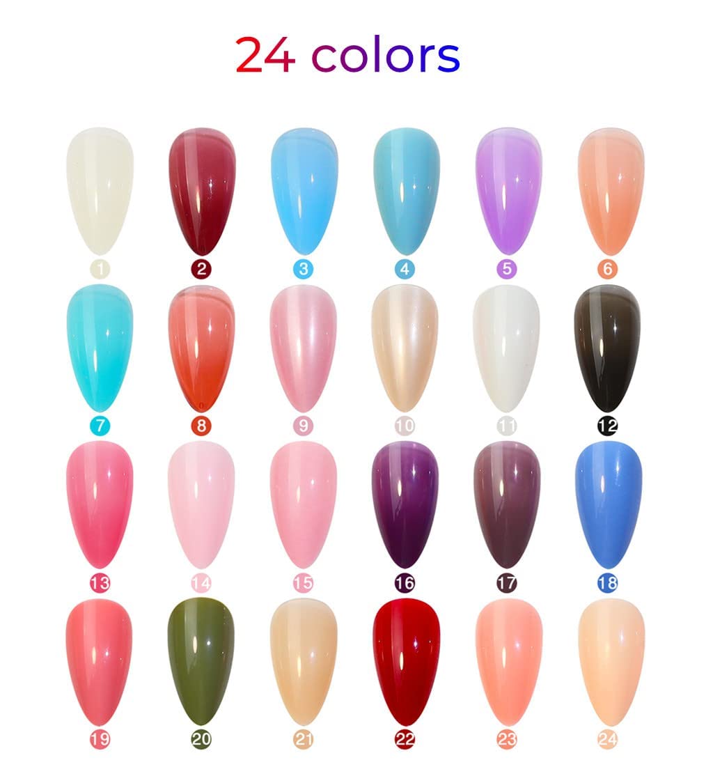 CHANGAR 576PCS Medium Almond Press on Nails - Matte Acrylic Fake Nails Set with 24 Solid Colors | Full Cover Short Stiletto False Nails for DIY Nail Art | Perfect for Parties, Weddings, and Everyday Wear