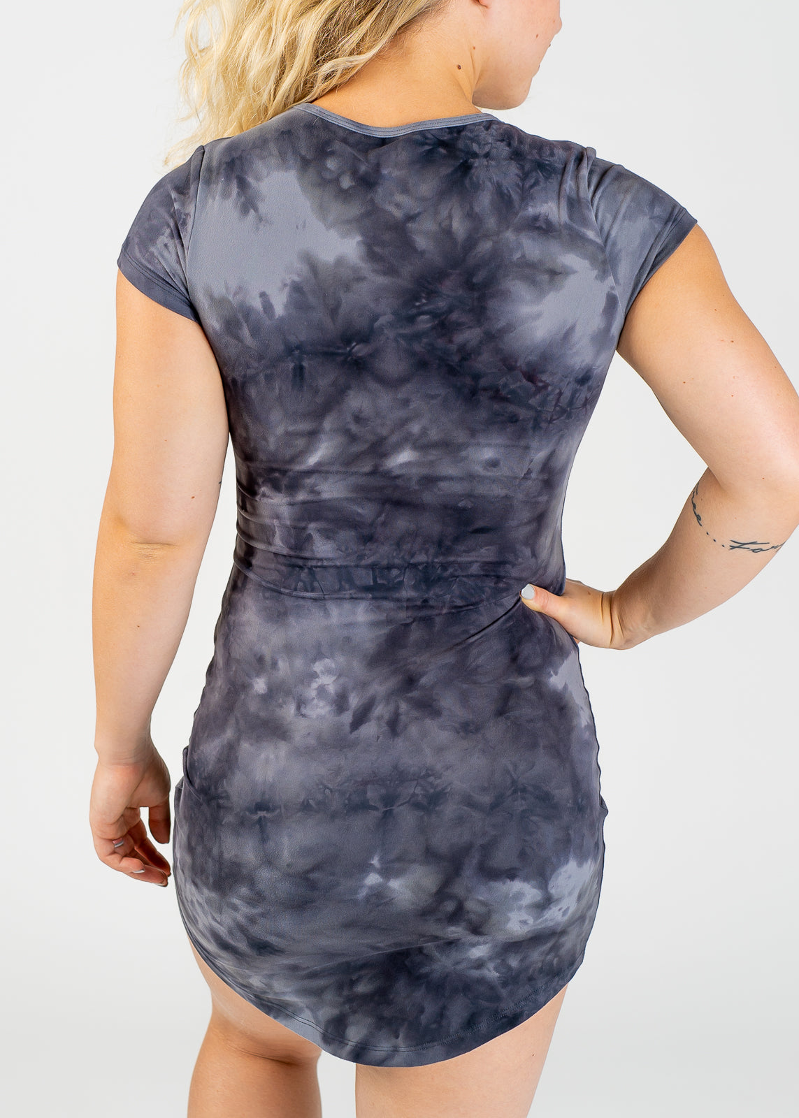 Stylish Black Tie Dye T-Shirt Dress for Women - Casual Summer Outfit, Beach Cover Up & Lounge Wear