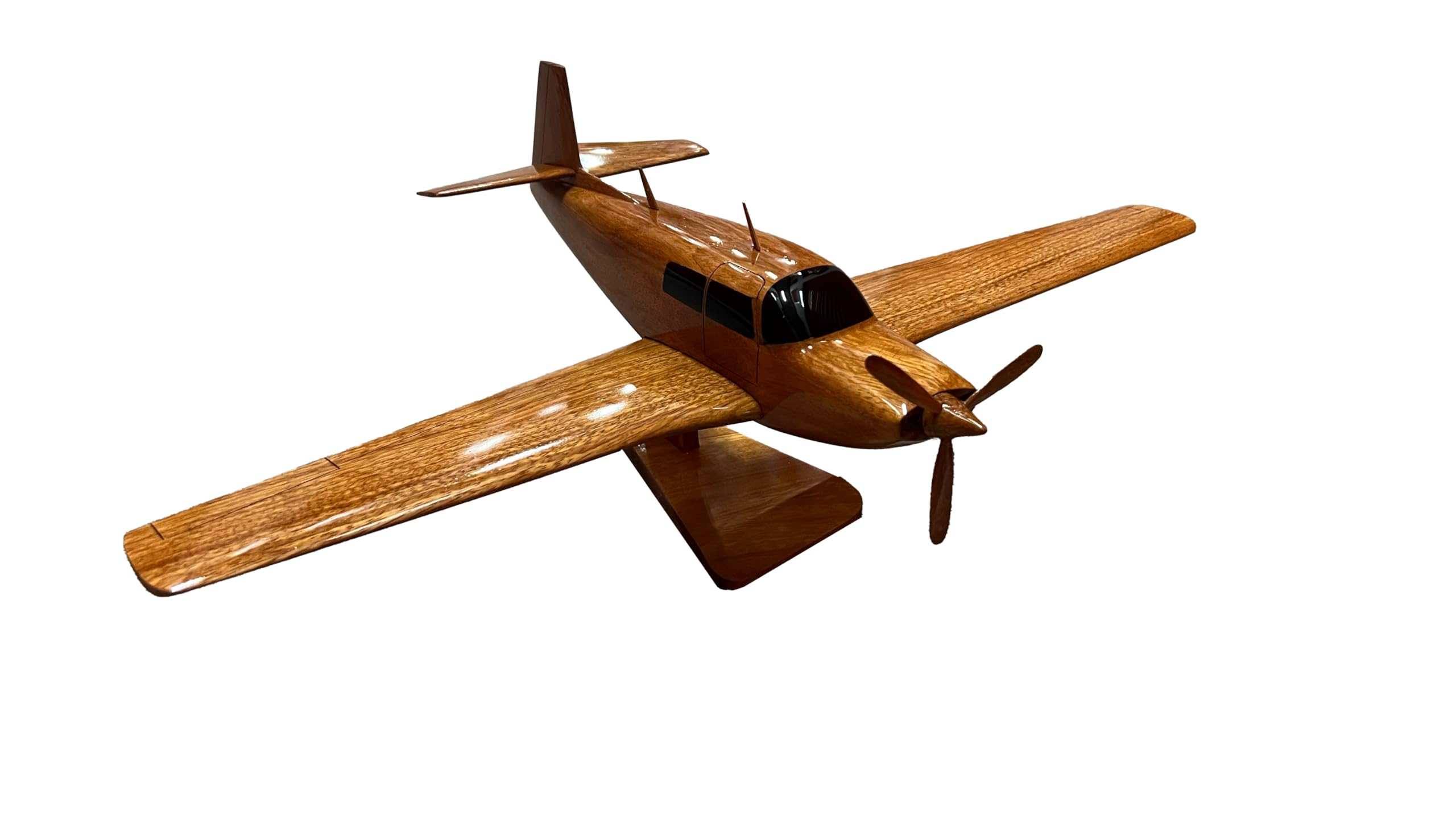 Mooney M20 Mahogany Wood Desktop Airplane Model - Handcrafted Aviation Collectible for Office Decor, Pilot Gift & Home Display