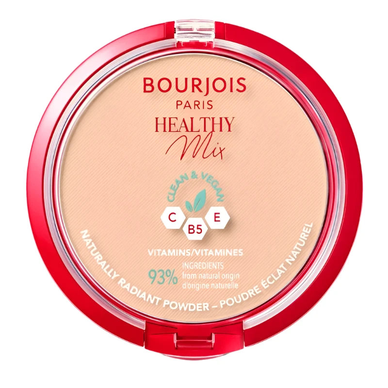 Bourjois Healthy Mix Clean Powder - Lightweight, Oil-Control Face Powder for Flawless Matte Finish | Perfect for Daily Wear & Touch-Ups