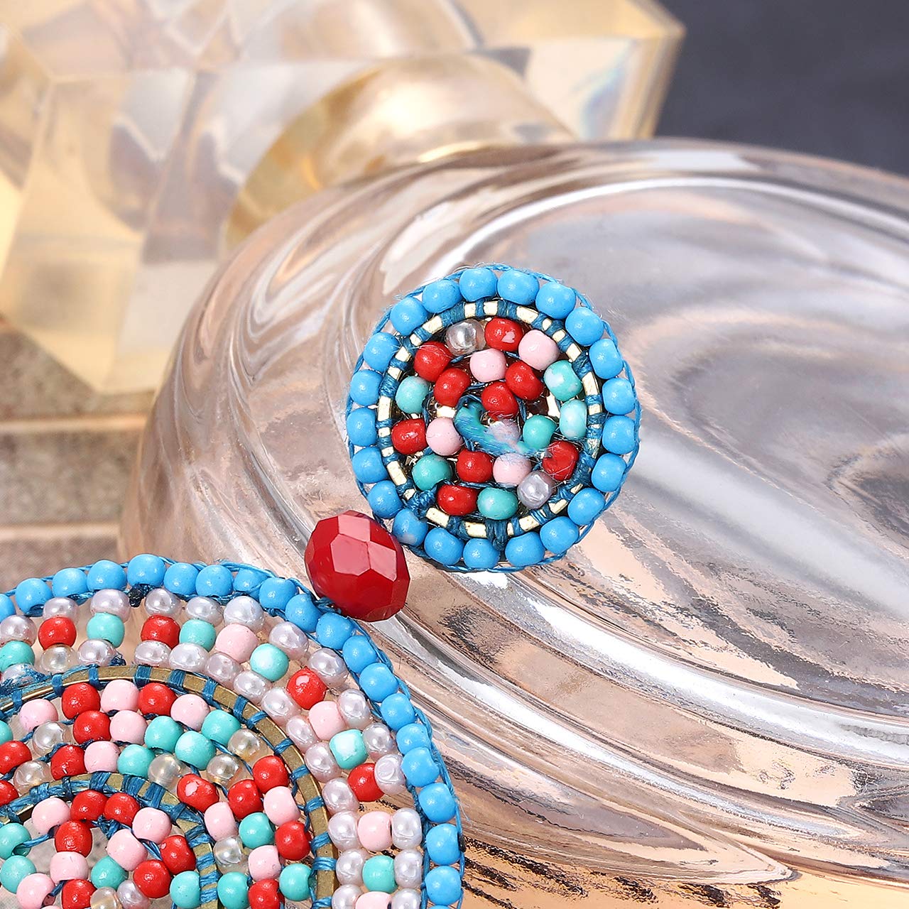 Handmade Boho Beaded Drop Earrings for Women - Colorful Statement Dangle Earrings | Summer Beach Jewelry, Wedding Accessories, Party Gifts