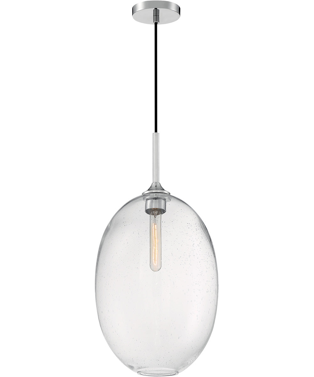 12W Aria 1-Light Modern Pendant Light Fixture in Polished Nickel - Perfect for Kitchen Island, Dining Room, or Entryway Lighting