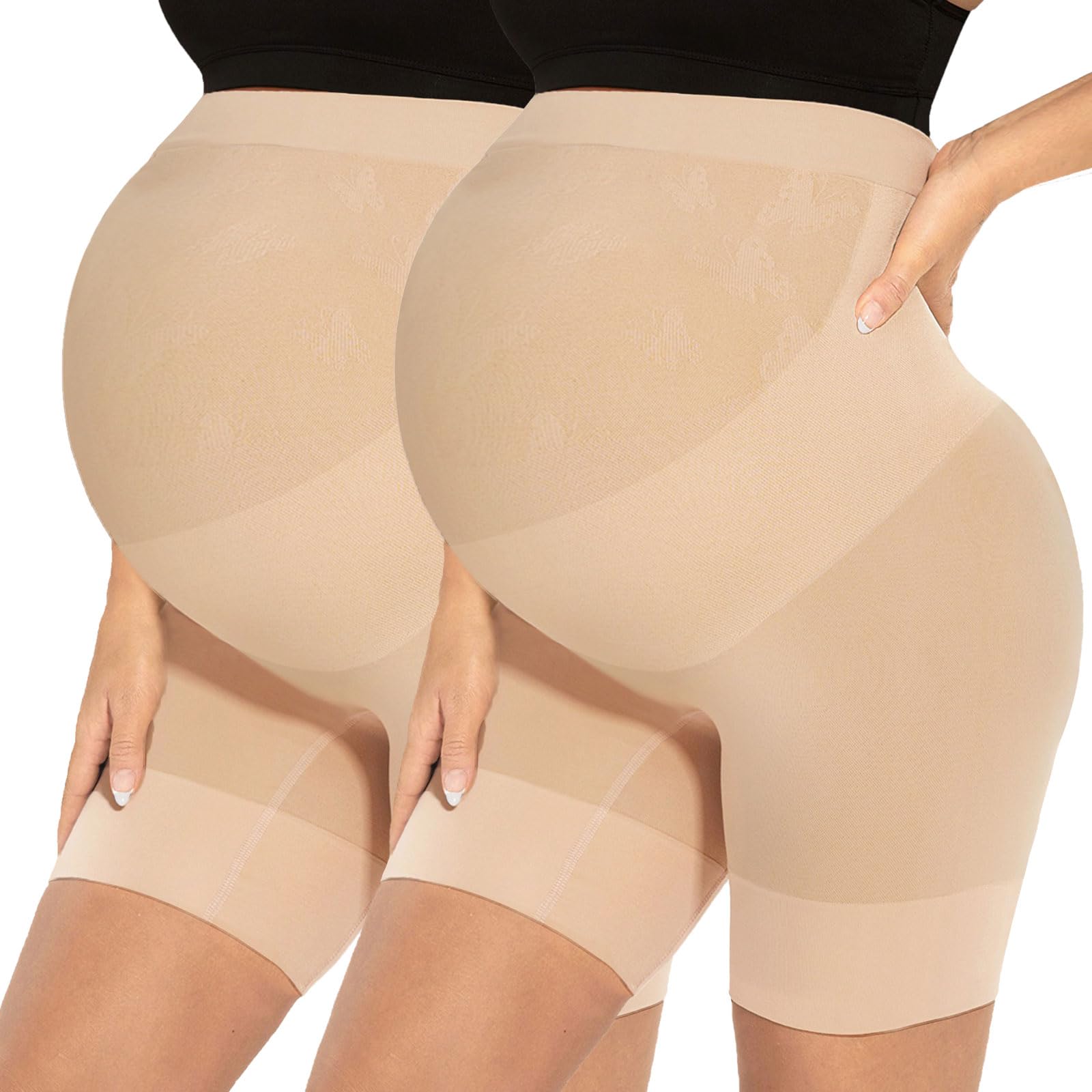 Narcissus Bump Proud Seamless Maternity Shapewear - Mid-Thigh Pregnancy Underwear for Comfort & Support | Perfect for Baby Showers, Maternity Photos & Everyday Wear