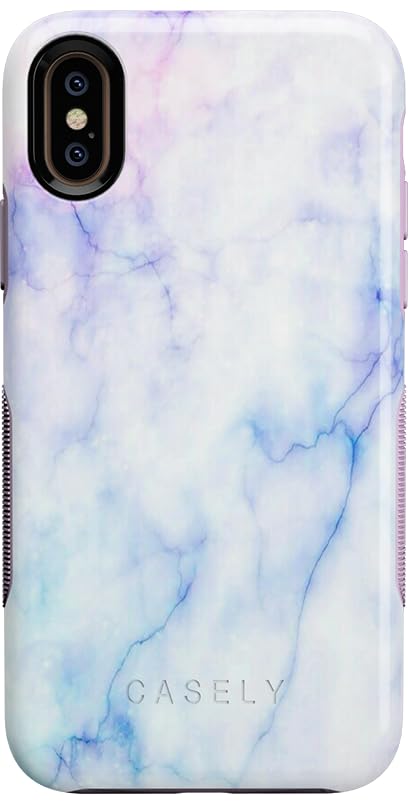 Casely iPhone Xs Max Case - Blue & Purple Cotton Candy Marble Protective Phone Cover | Slim Fit, Shockproof & Scratch Resistant | Perfect for Everyday Use, Travel & Outdoor Activities