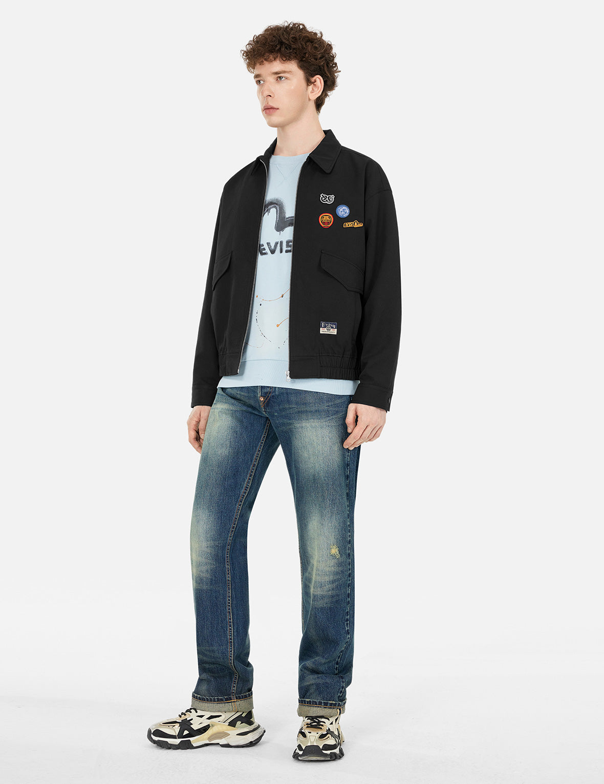 Graffiti Print Boxy Fit Zip Up Jacket for Men - Streetwear Fashion Hoodie with Unique Art Design | Perfect for Urban Style, Skateboarding & Hip Hop Outfits