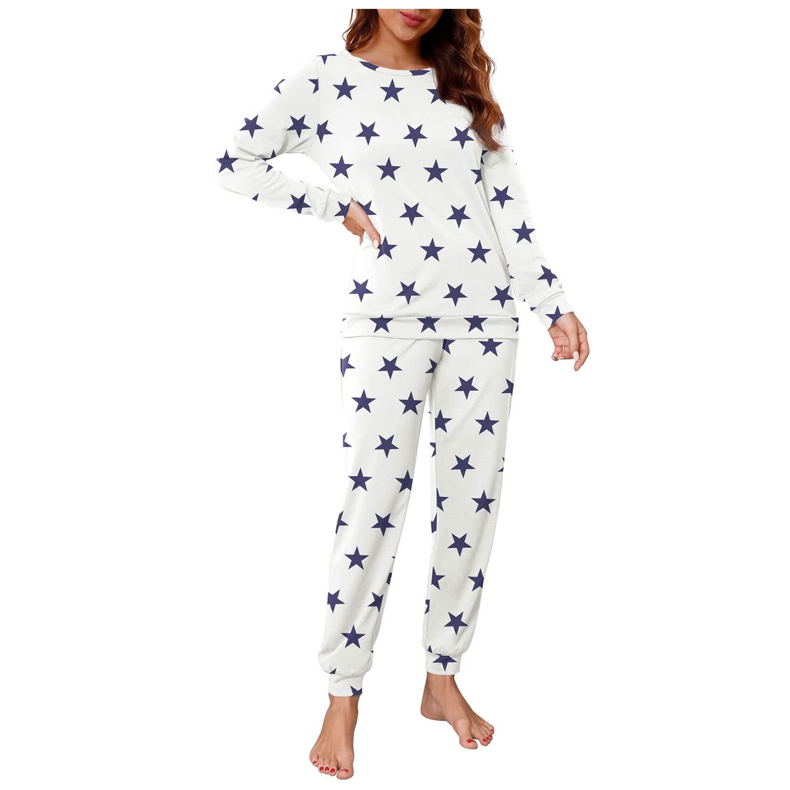 ZLBDYG Women's Long Sleeve Pajama Set - Soft & Comfortable Sleepwear Nightwear Lounge Set for Women | Perfect for Sleeping, Lounging & Relaxing at Home