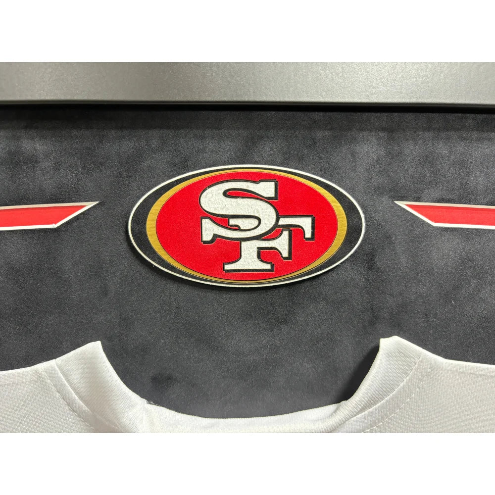 Authentic Christian McCaffrey Autographed San Francisco 49ers Jersey - Framed BAS Certified Signed Memorabilia for NFL Fans, Sports Collectors, and Home/Office Decor