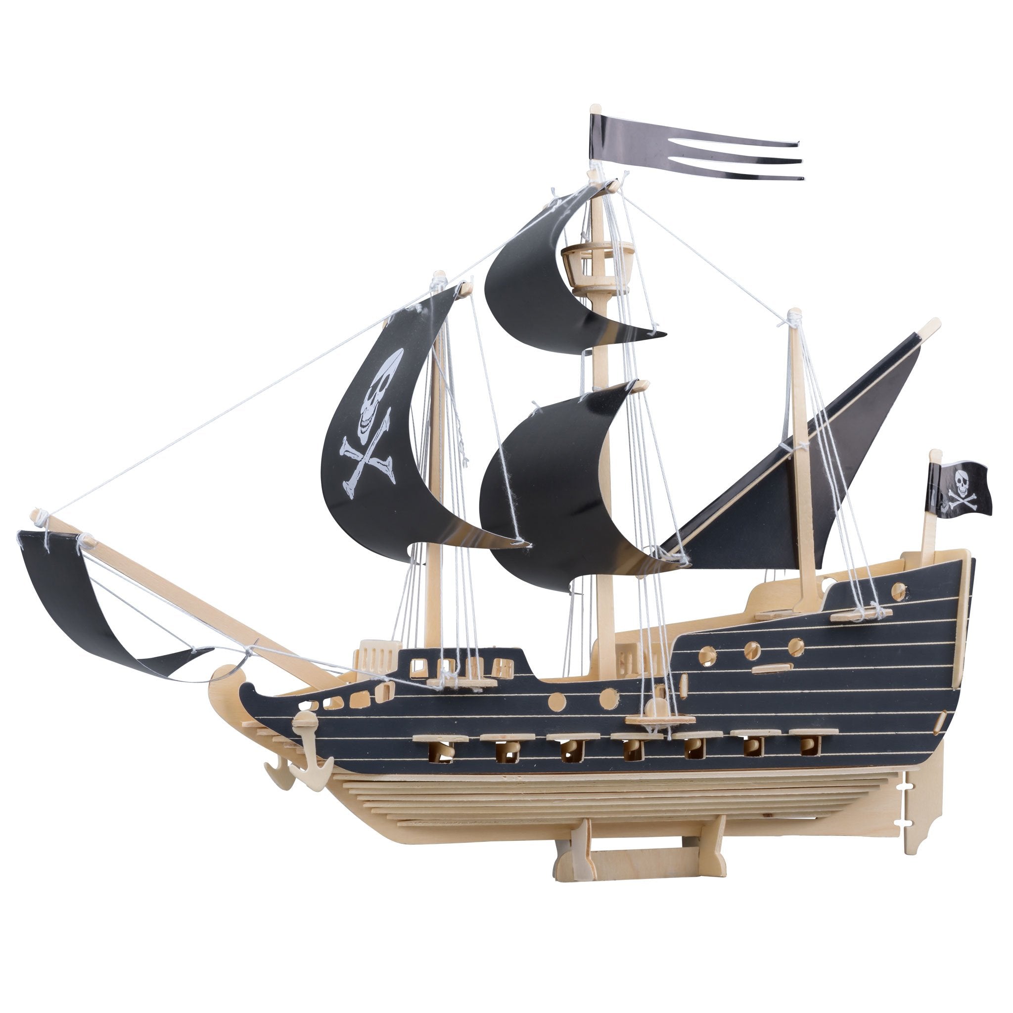 Heebie Jeebies Queen Anne's Revenge Pirate Ship Wooden Model Kit - DIY Wooden Boat Building Set for Adults & Teens - Perfect for Pirate Themed Decor, Nautical Gifts & STEM Learning Activities