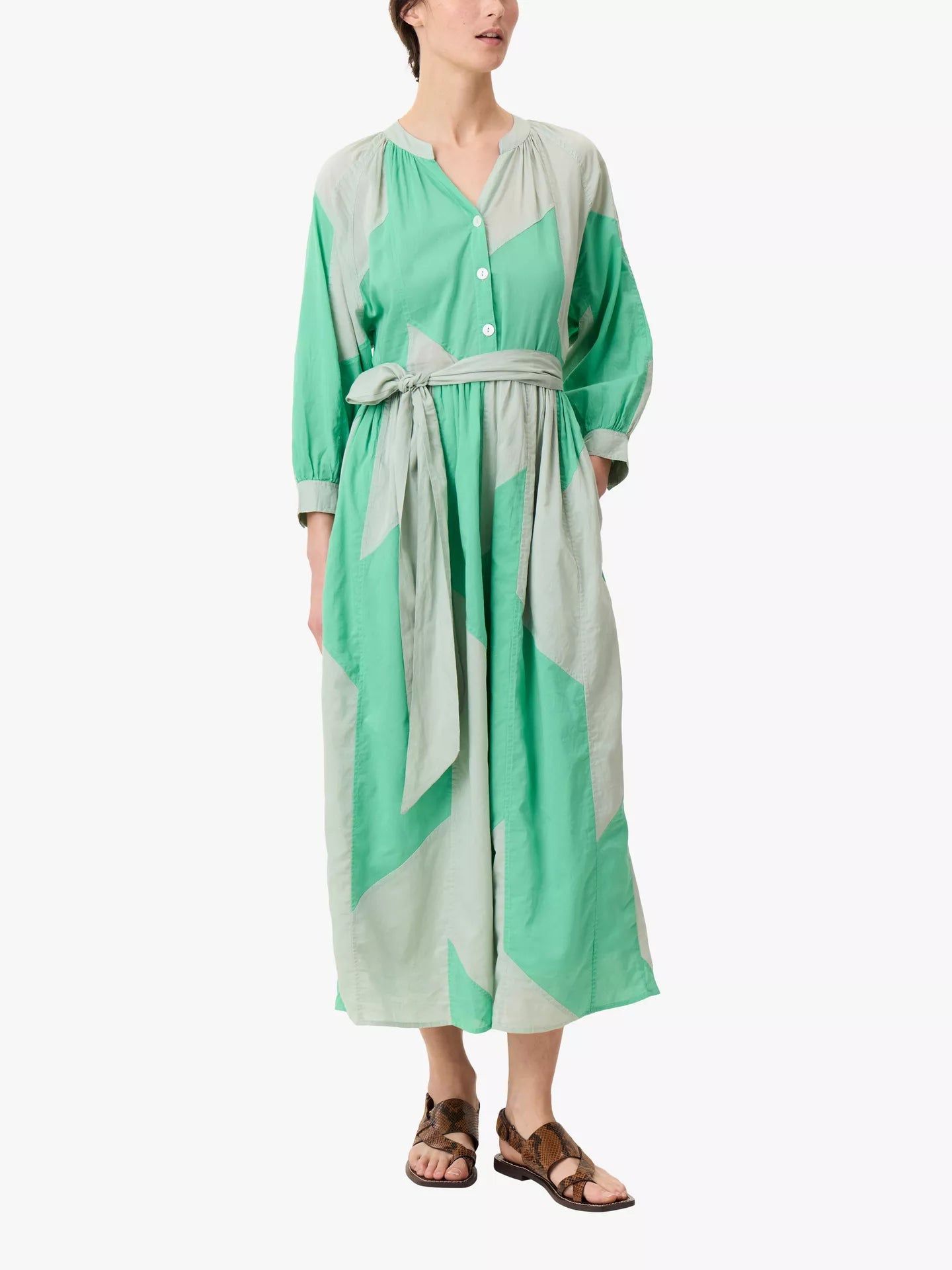 Leon & Harper Women's Runa Patch Floral Print Midi Dress - Perfect for Casual Outings, Brunch & Summer Vacations