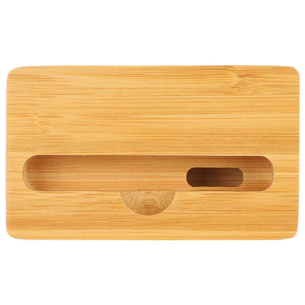 Bewinner Universal Bamboo Wood Phone Stand with Sound Amplifier - Portable Speaker Dock Holder for iPhone, Samsung & Smartphones - Perfect for Home, Office & Travel Use