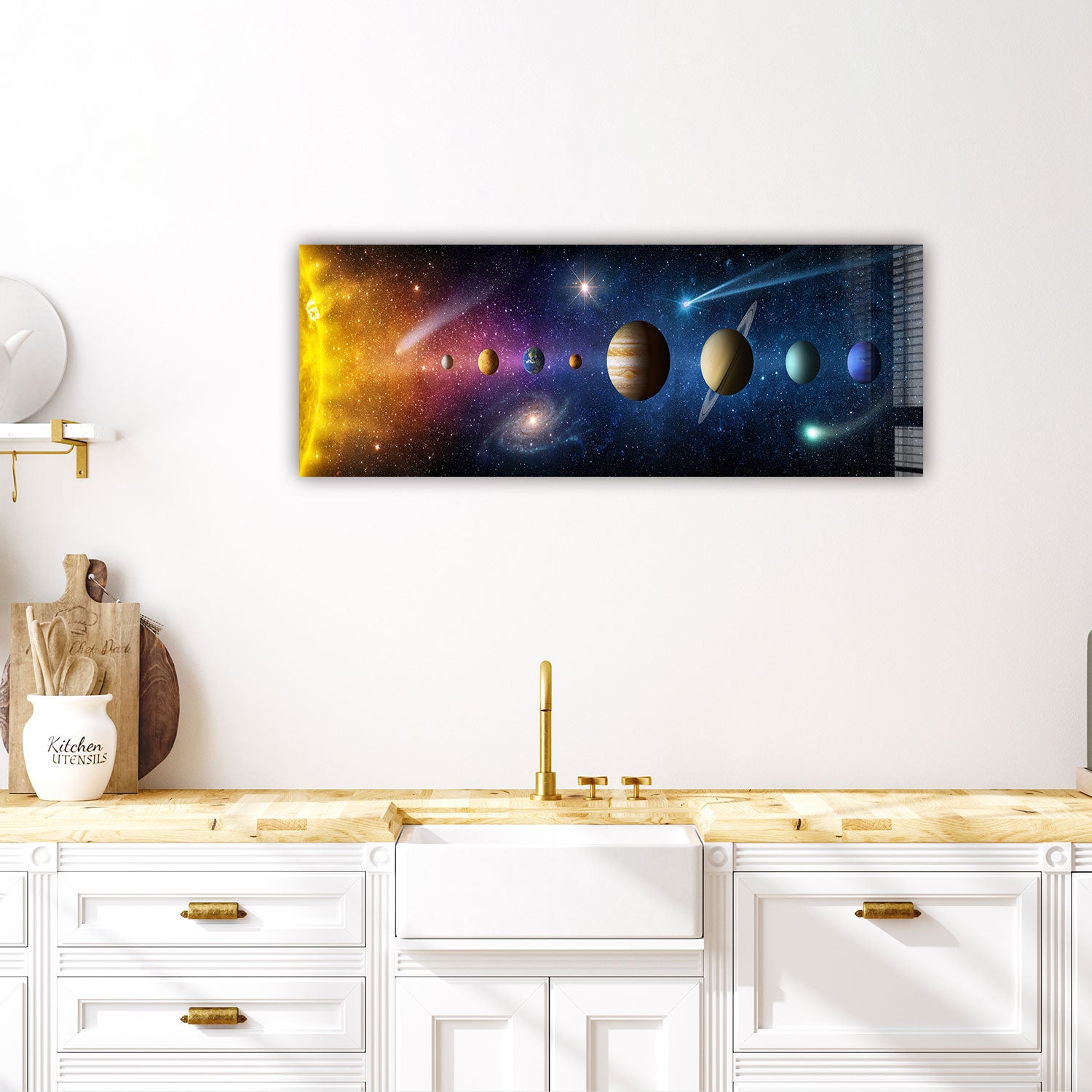 Solar System Panoramic Wall Art - Stunning Space Decor for Home, Office & Classroom - Perfect for Astronomy Lovers & Science Enthusiasts