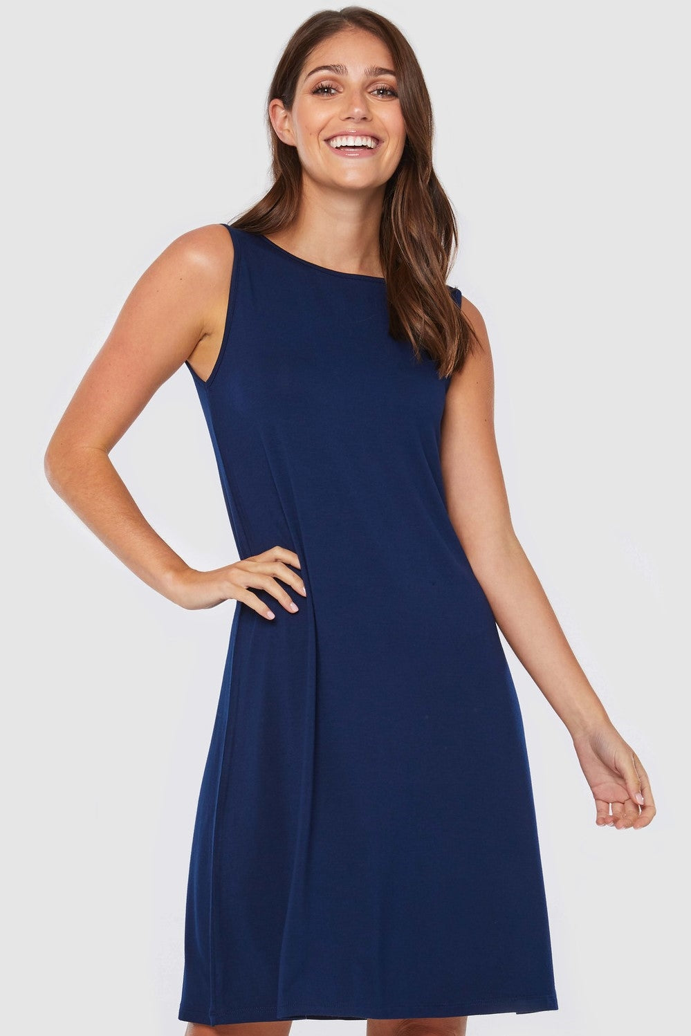 Bamboo Adele Dress in Navy Blue | Eco-Friendly Women's Summer Dress | Perfect for Beach, Vacation & Casual Outings