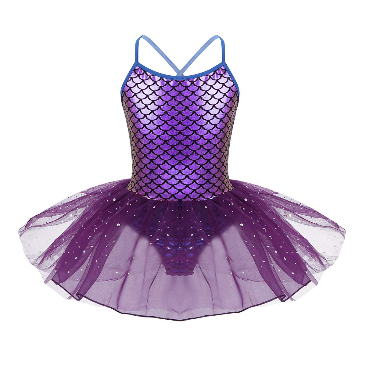 FEESHOW Girls Ballet Tutu Dress with Sequins - Princess Dance Leotard Skirt for Ballet Recital, Dance Class, Birthday Party & Costume Events