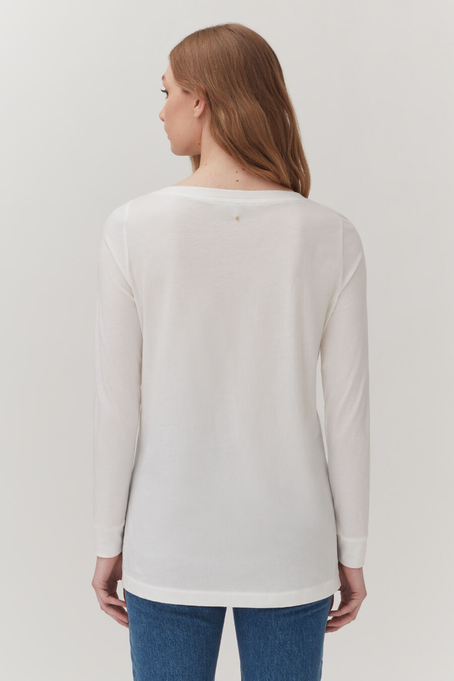 Premium Pima Cotton Boatneck Long Sleeve T-Shirt for Women - Soft & Breathable Casual Top for Everyday Wear, Work & Weekend Outings