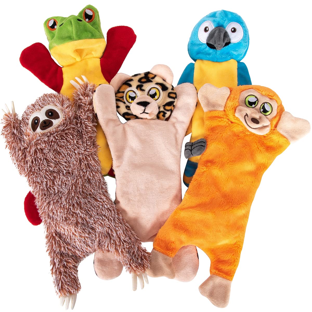 Durable 5-Pack Leash Boss Dog Chew Toys - Crinkle & Squeak Toys for Aggressive Chewers, Stuffing-Free Puppy Toys for Small, Medium & Large Dogs - Perfect for Training, Playtime & Stocking Stuffers