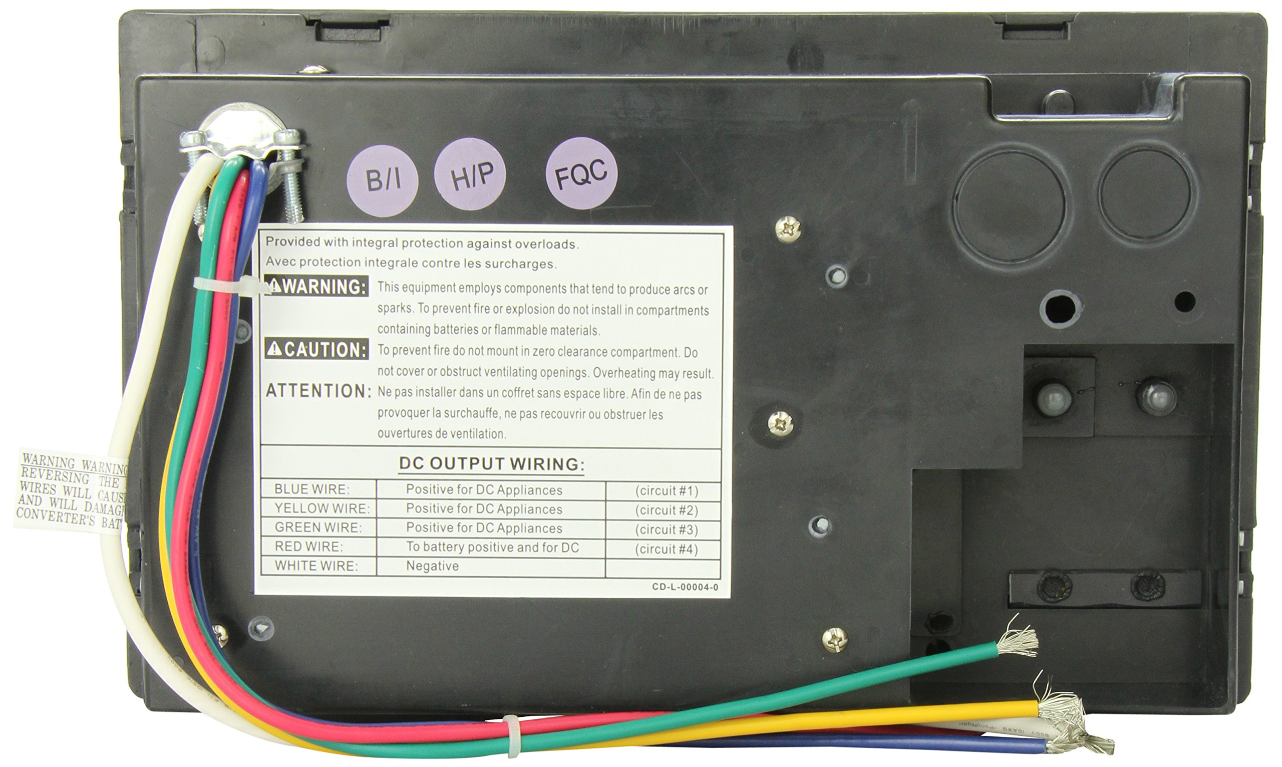 WFCO WF-8712PB 12 Amp Power Center Converter Charger for RV & Camping - WF-8700 Series Black Power Supply for Outdoor Adventures