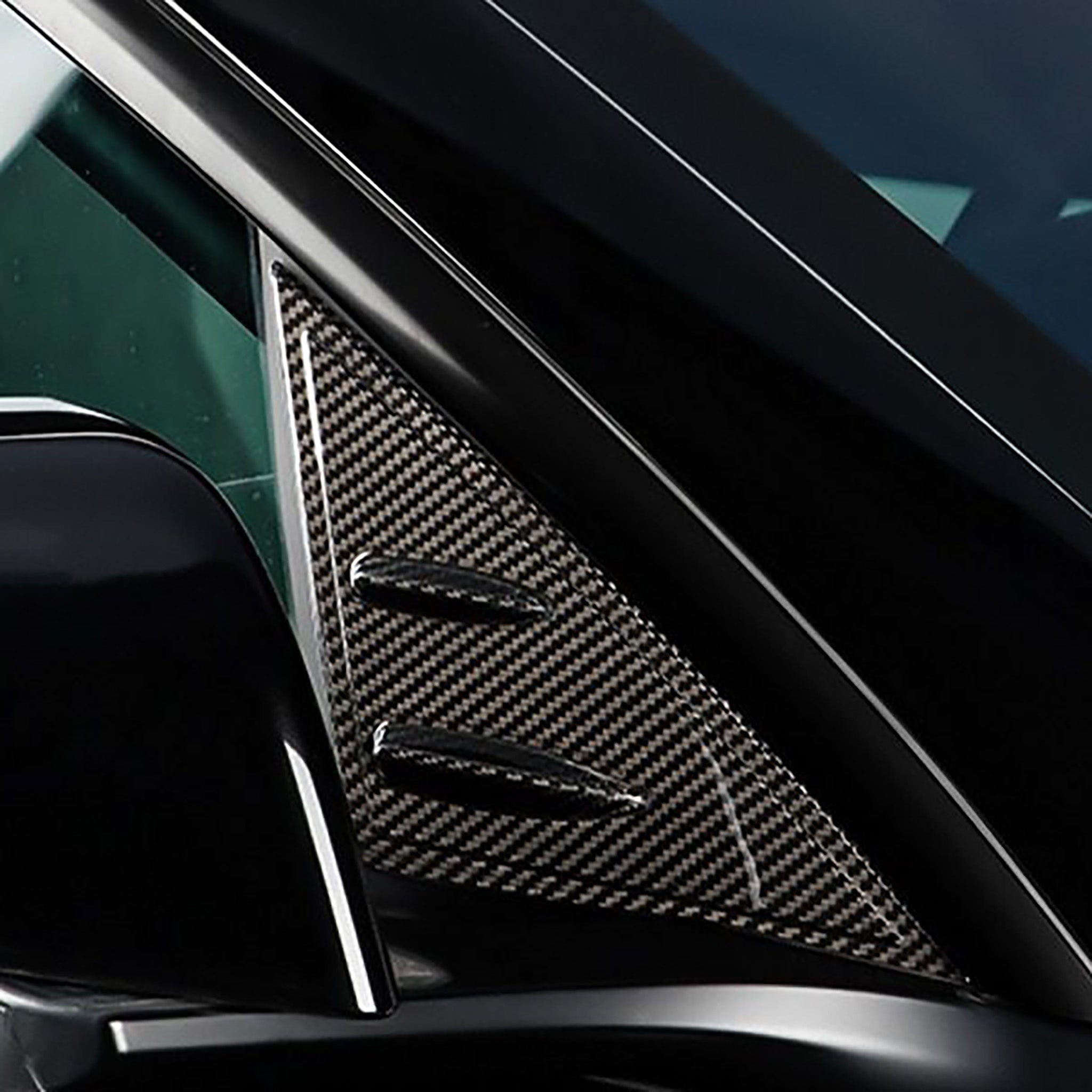 Premium Carbon Fiber A-Pillar Triangle Cover Trims for Tesla Model 3/Y & 2024+ Model 3 Highland - Sleek Interior Upgrade & Enhanced Protection for Luxury Car Interior