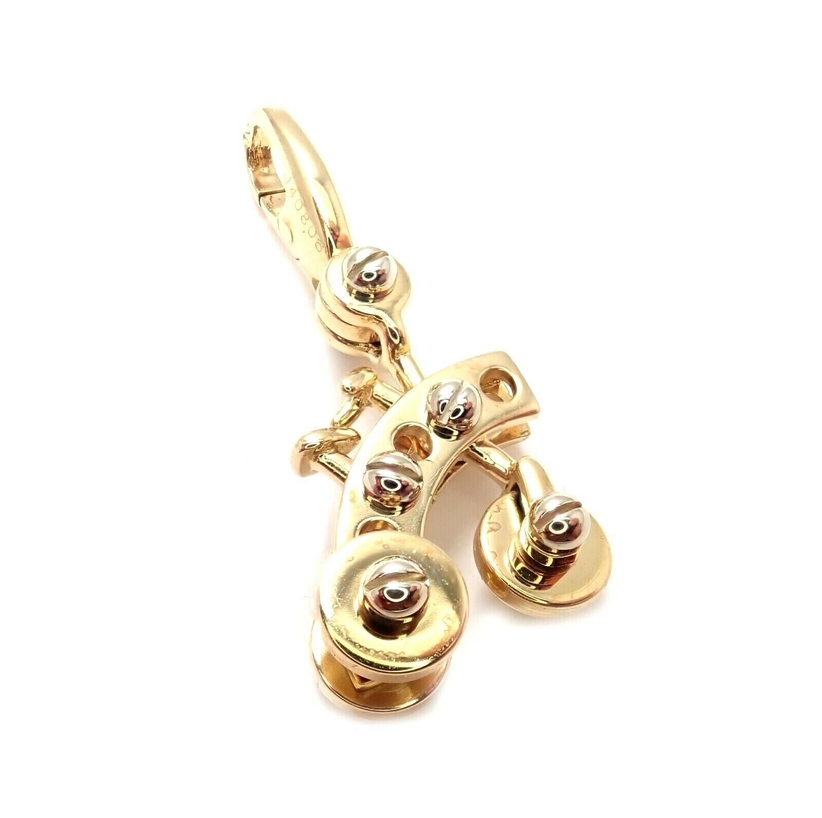 Authentic Vintage Cartier 18k Yellow Gold Tricycle Bicycle Charm Pendant from 2000 - Luxury Jewelry Gift for Women, Perfect for Necklace Layering & Special Occasions