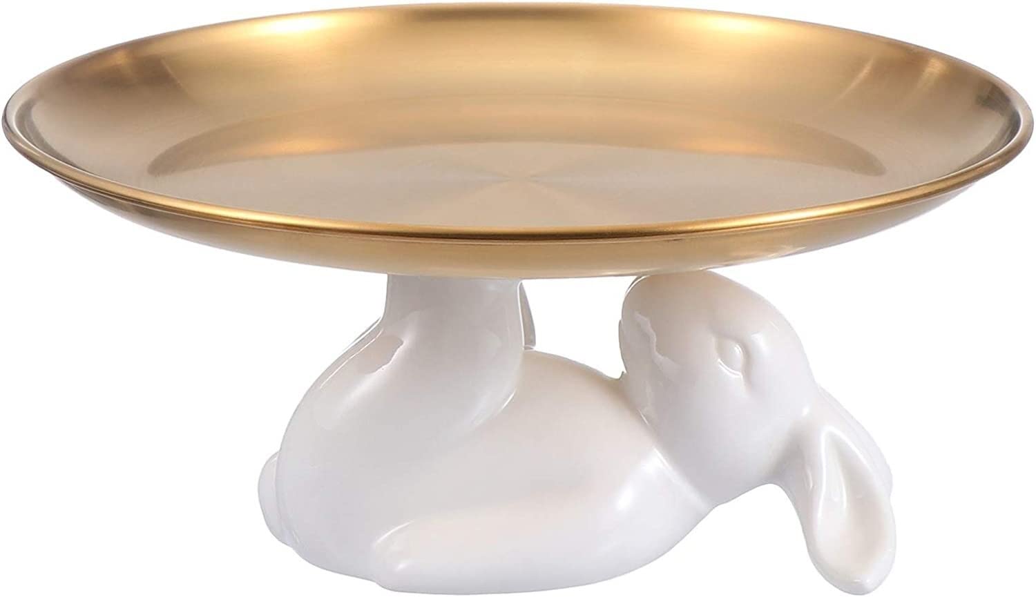 Ceramic Bunny Rabbit Cake Stand - Elegant Dessert Plates for Snacks, Cookies & Candy | Perfect for Easter Decor, Tea Parties & Home Decorations | Adorable Gift Idea for Holidays & Special Occasions (Color: As Shown)