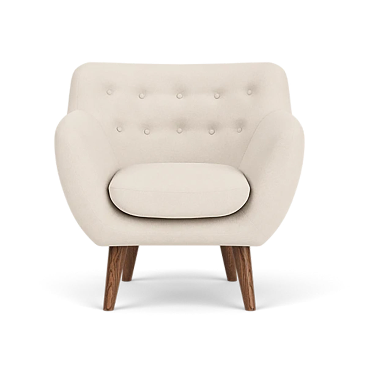 Anne Fabric Armchair - Modern Upholstered Accent Chair for Living Room, Bedroom & Office - Comfortable Lounge Chair with Sturdy Wooden Legs (Perfect for Reading, Relaxing & Home Decor)