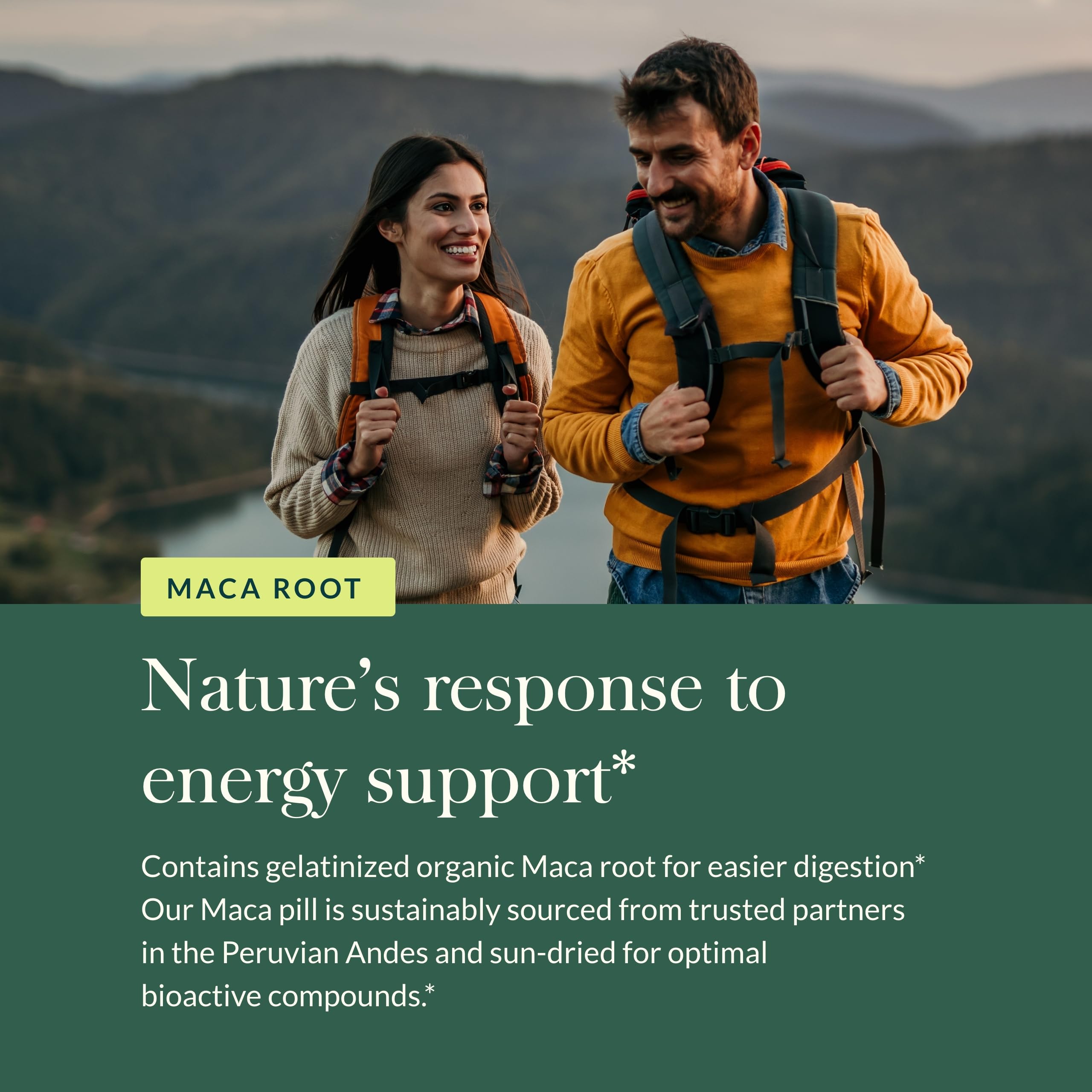 Organic Maca Root Supplement for Natural Energy & Stamina - Gaia Herbs Caffeine-Free Vegan Capsules (60 Count, 30-Day Supply) - Supports Healthy Vitality, Endurance & Hormonal Balance - Perfect for Athletes, Busy Professionals & Active Lifestyles