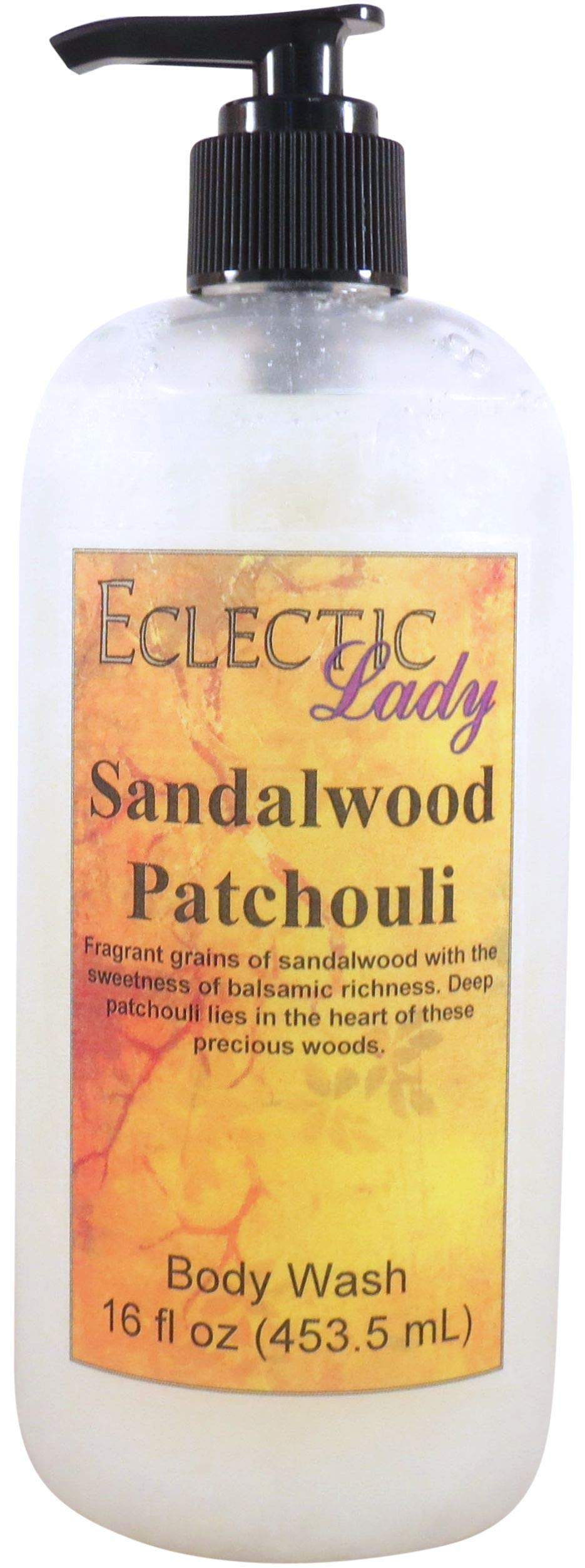Premium Sandalwood Patchouli Body Wash - 3-in-1 Liquid Pearl Cleanser for Bubble Bath, Hand Soap & Shower Gel | Phthalate-Free, Handcrafted in USA (16 oz) | Relaxing Aromatherapy for Spa Nights & Self-Care Rituals