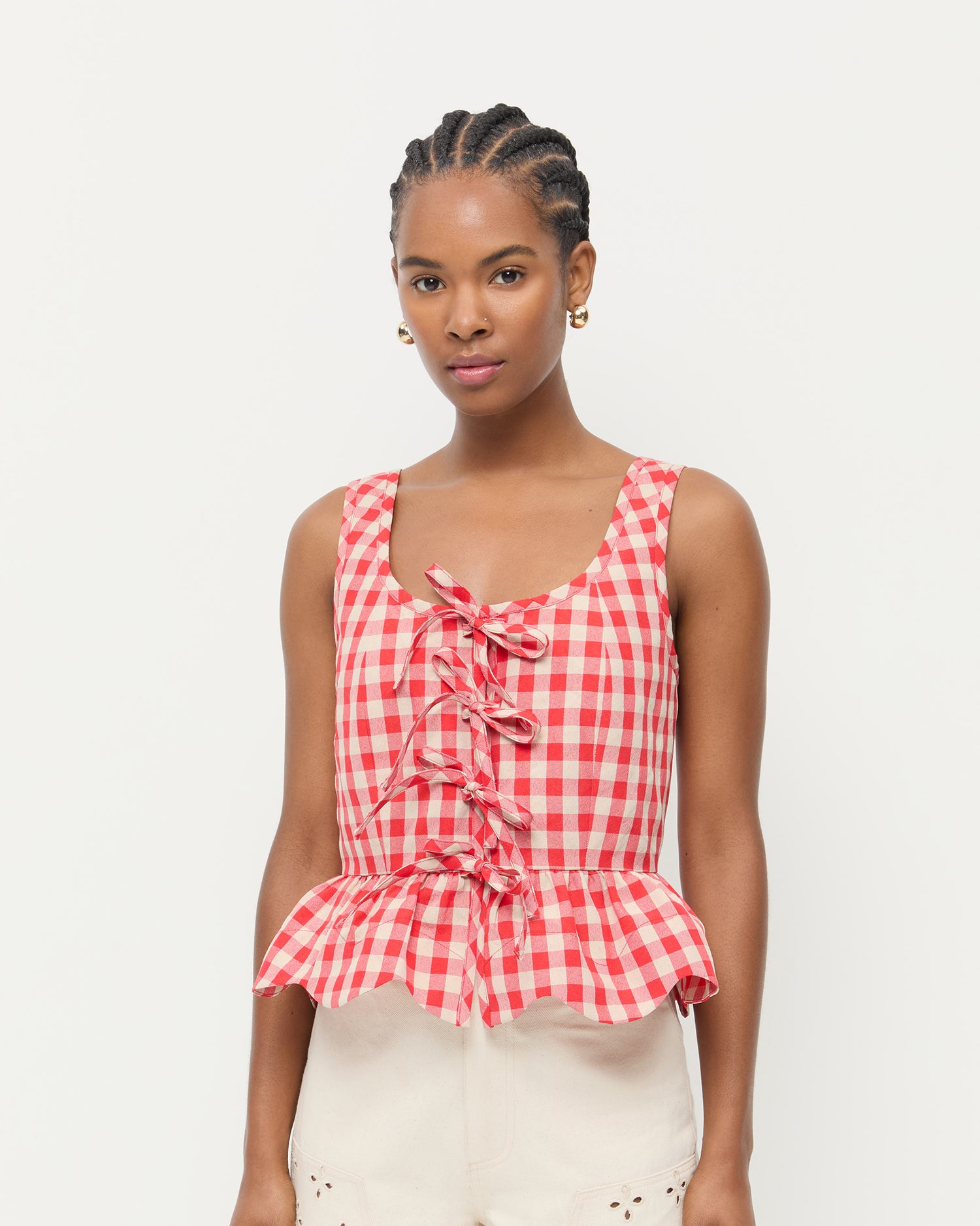 Stylish Pilar Tie Front Top for Women - Trendy Blouse for Casual Outings & Summer Fashion