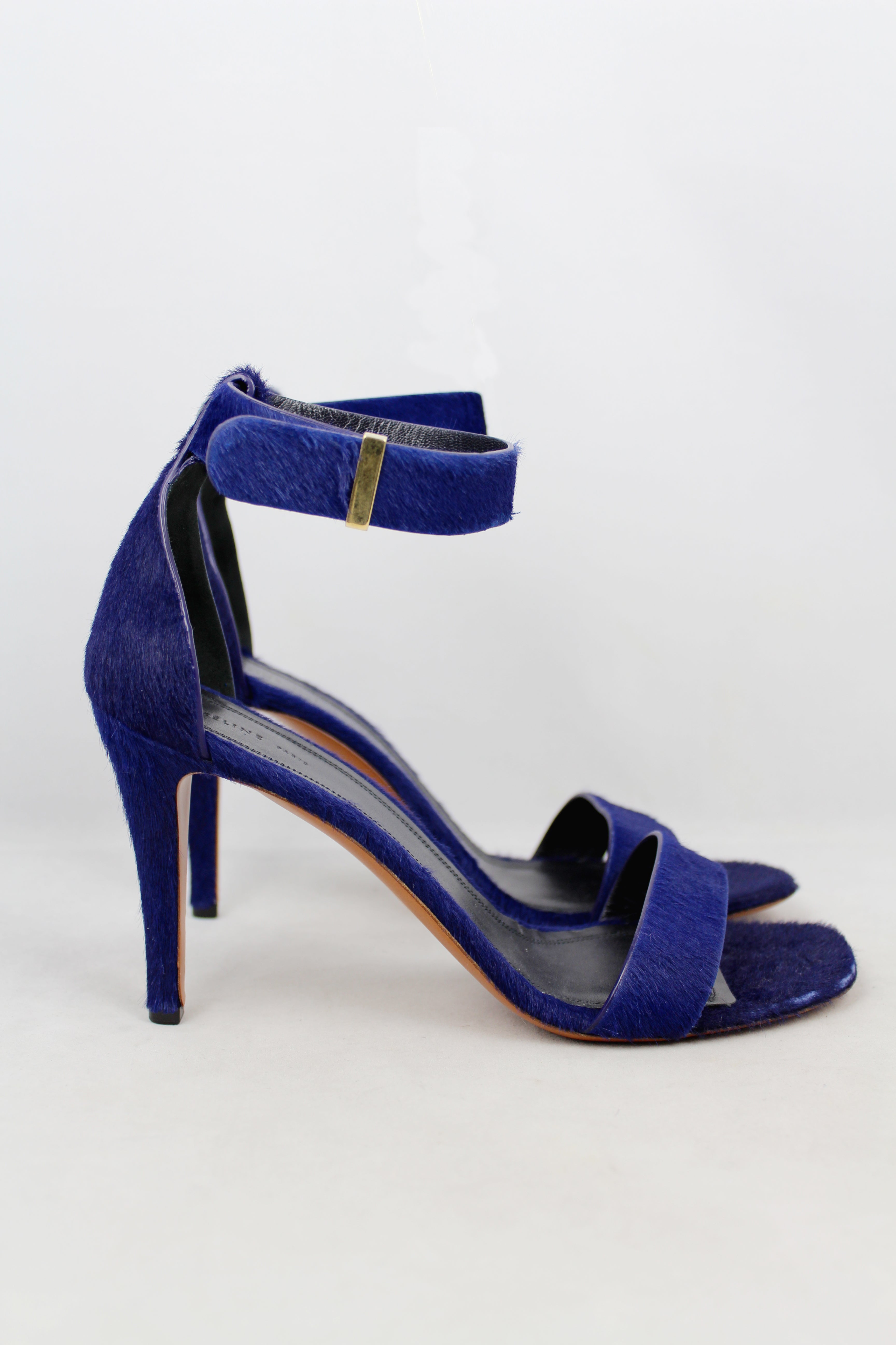 Celine Blue Horsebit Heel Sandals Size 40 - Elegant Women's Dress Sandals for Weddings, Parties & Special Occasions